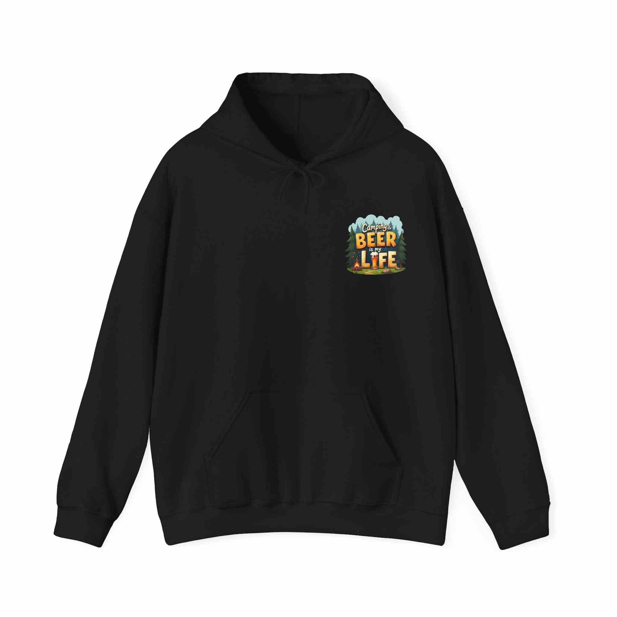 Beer Life Camping Hoodie, Unisex Heavy Blend Sweatshirt, Outdoor Wear, Gift for Campers, Festival Attire, Unique Beer Lover Gift