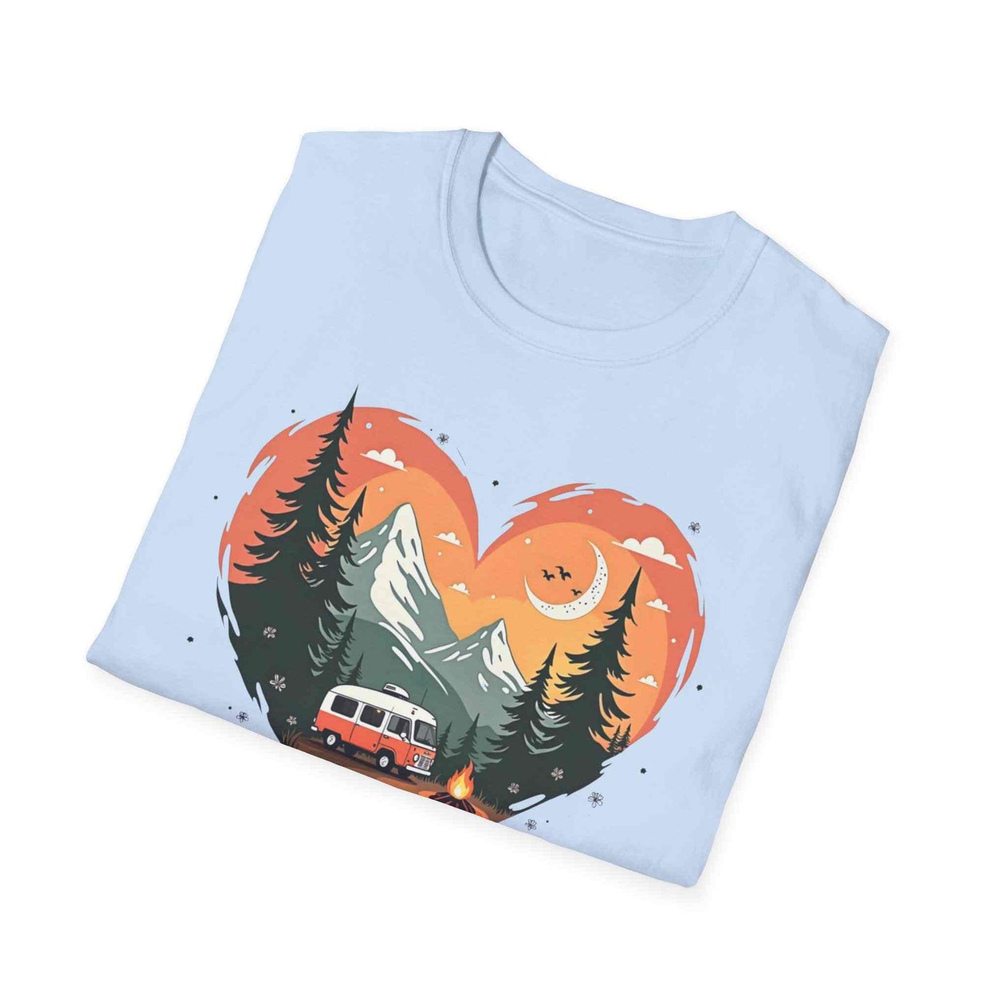 Heart Adventure Unisex T-Shirt - Nature Lovers Gift, Boho Style Tee, Camping Shirt, Travel Enthusiast Apparel, Summer Outdoor Wear