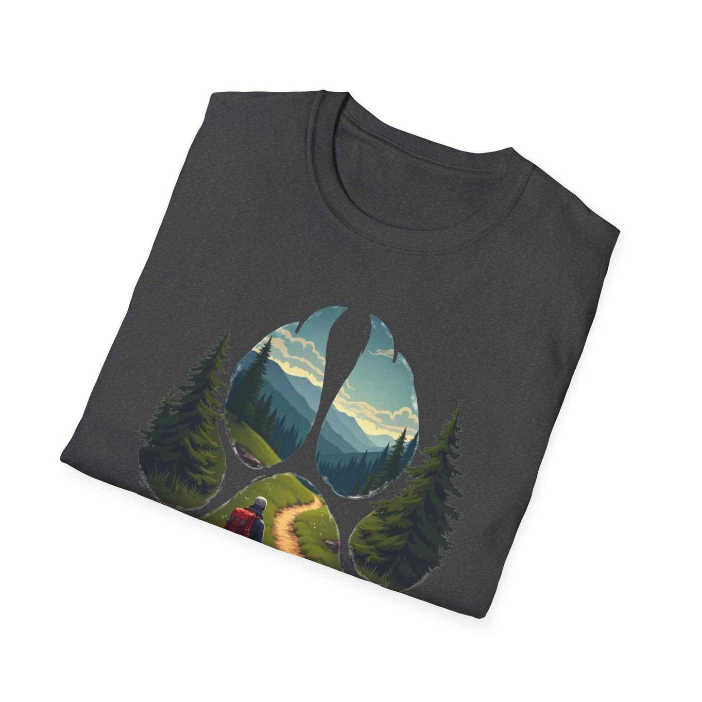 Nature Paw-Inspired Adventure T-Shirt, Hiking Gift, Eco-Friendly Tee, Outdoor Lover Shirt, Nature Lover Apparel, Animal Paw Print Shirt