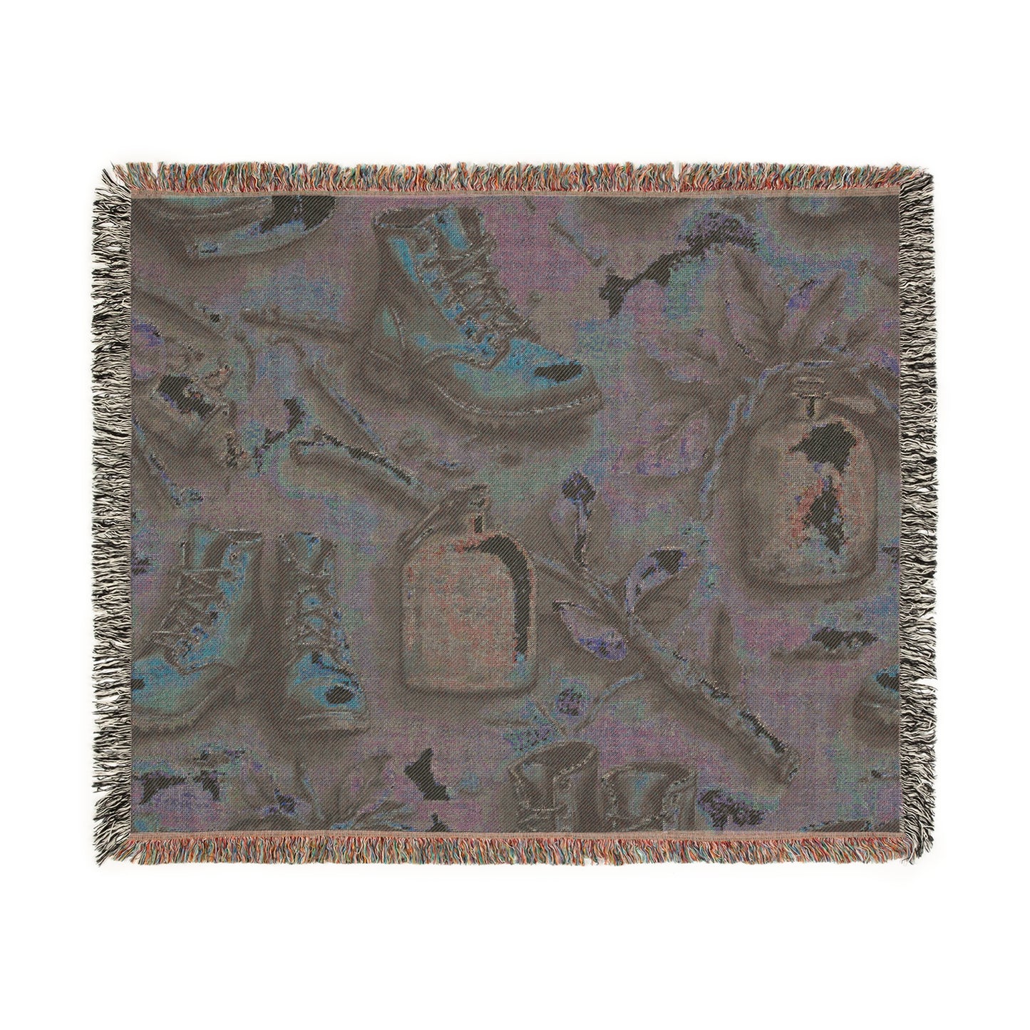 Woven Blanket for Outdoor Lovers, Camo Throw Blanket for Camping and Hiking, Perfect Gift for Nature Enthusiasts