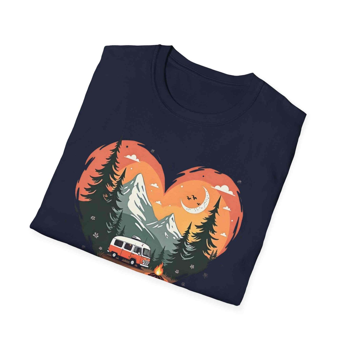Heart Adventure Unisex T-Shirt - Nature Lovers Gift, Boho Style Tee, Camping Shirt, Travel Enthusiast Apparel, Summer Outdoor Wear