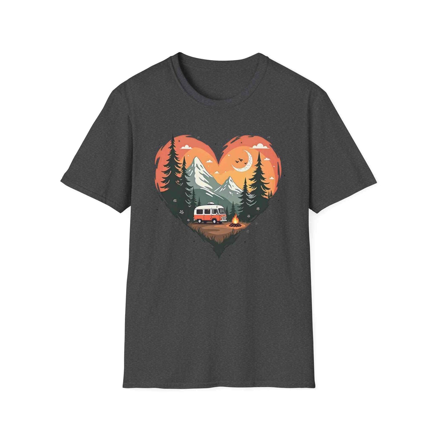 Heart Adventure Unisex T-Shirt - Nature Lovers Gift, Boho Style Tee, Camping Shirt, Travel Enthusiast Apparel, Summer Outdoor Wear