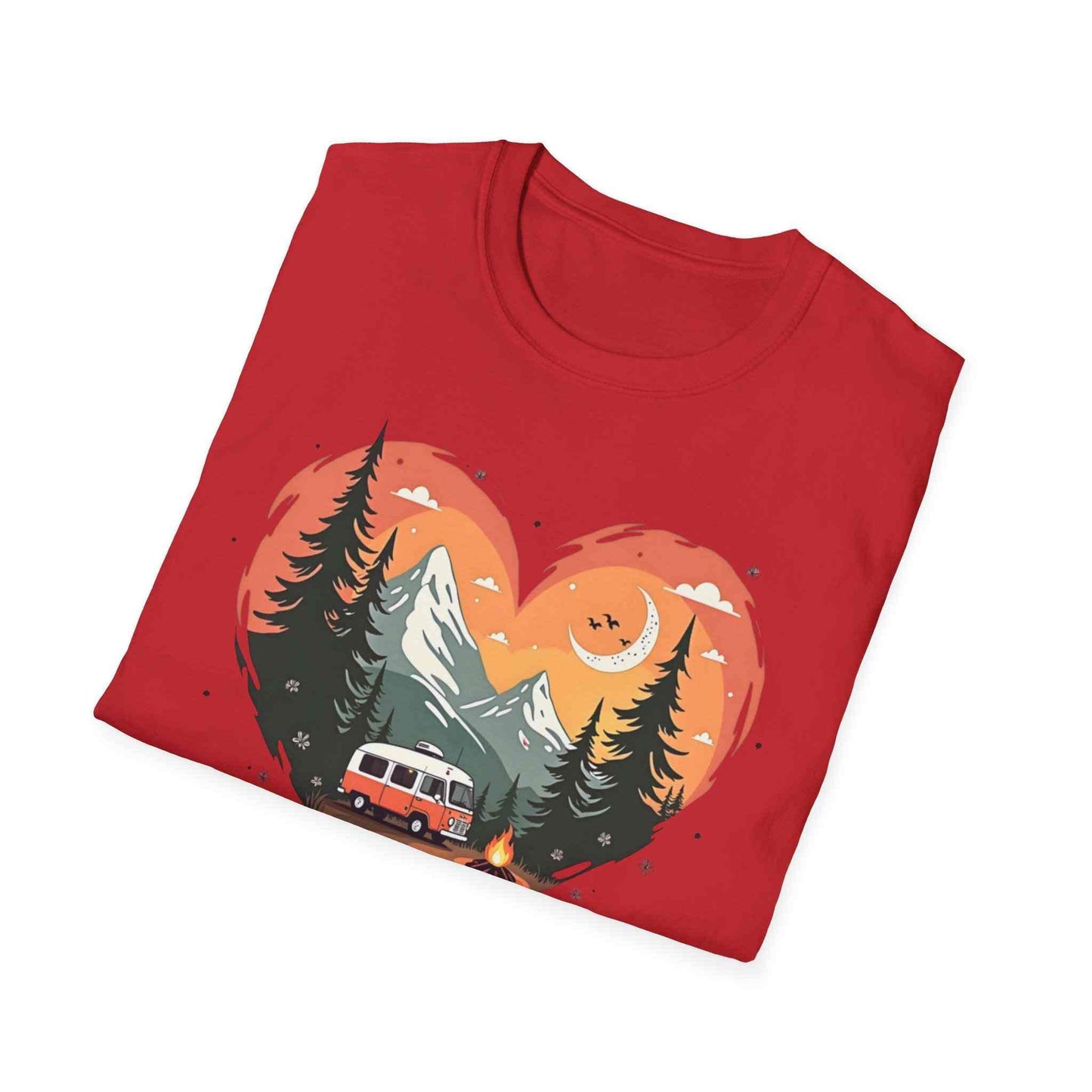 Heart Adventure Unisex T-Shirt - Nature Lovers Gift, Boho Style Tee, Camping Shirt, Travel Enthusiast Apparel, Summer Outdoor Wear