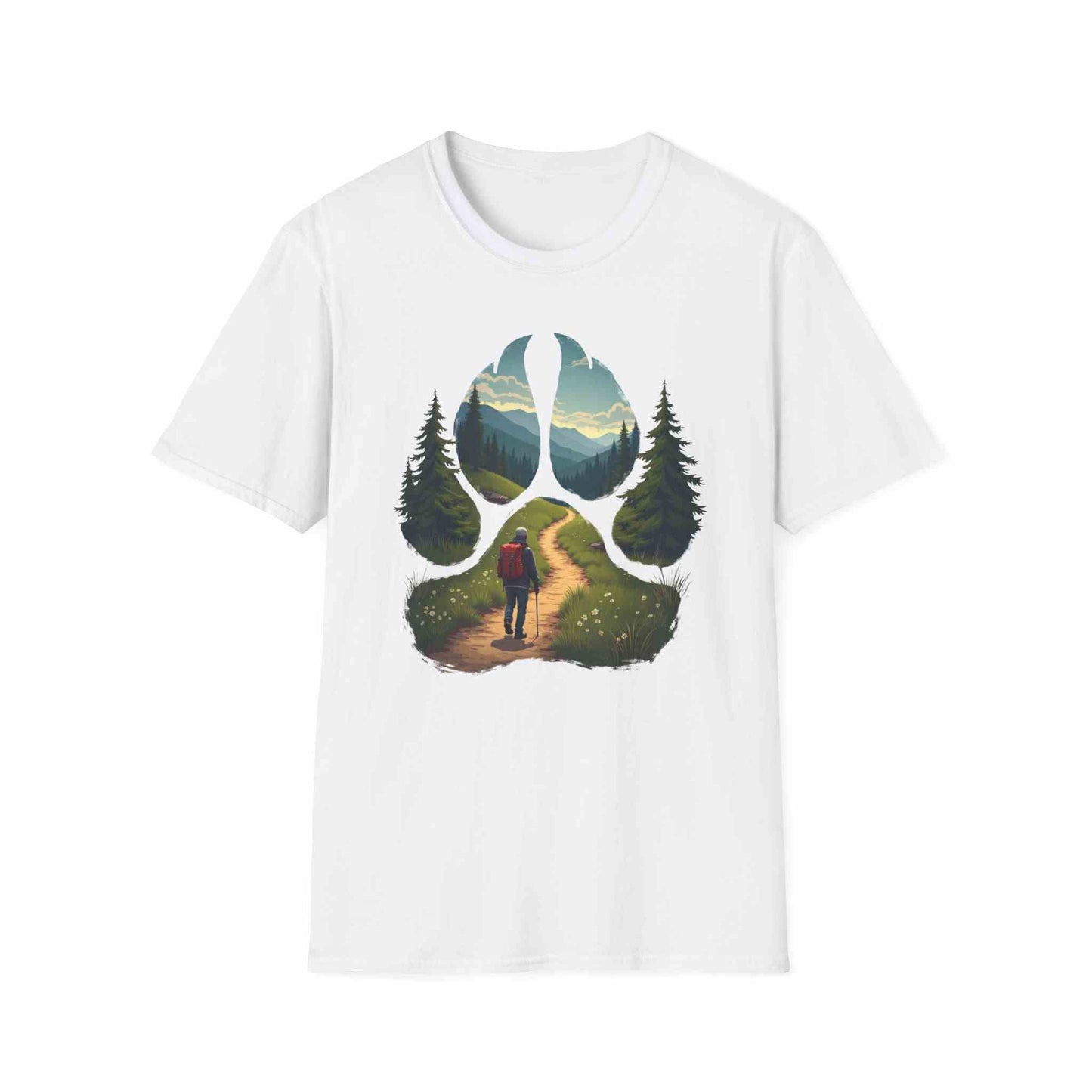 Nature Paw-Inspired Adventure T-Shirt, Hiking Gift, Eco-Friendly Tee, Outdoor Lover Shirt, Nature Lover Apparel, Animal Paw Print Shirt