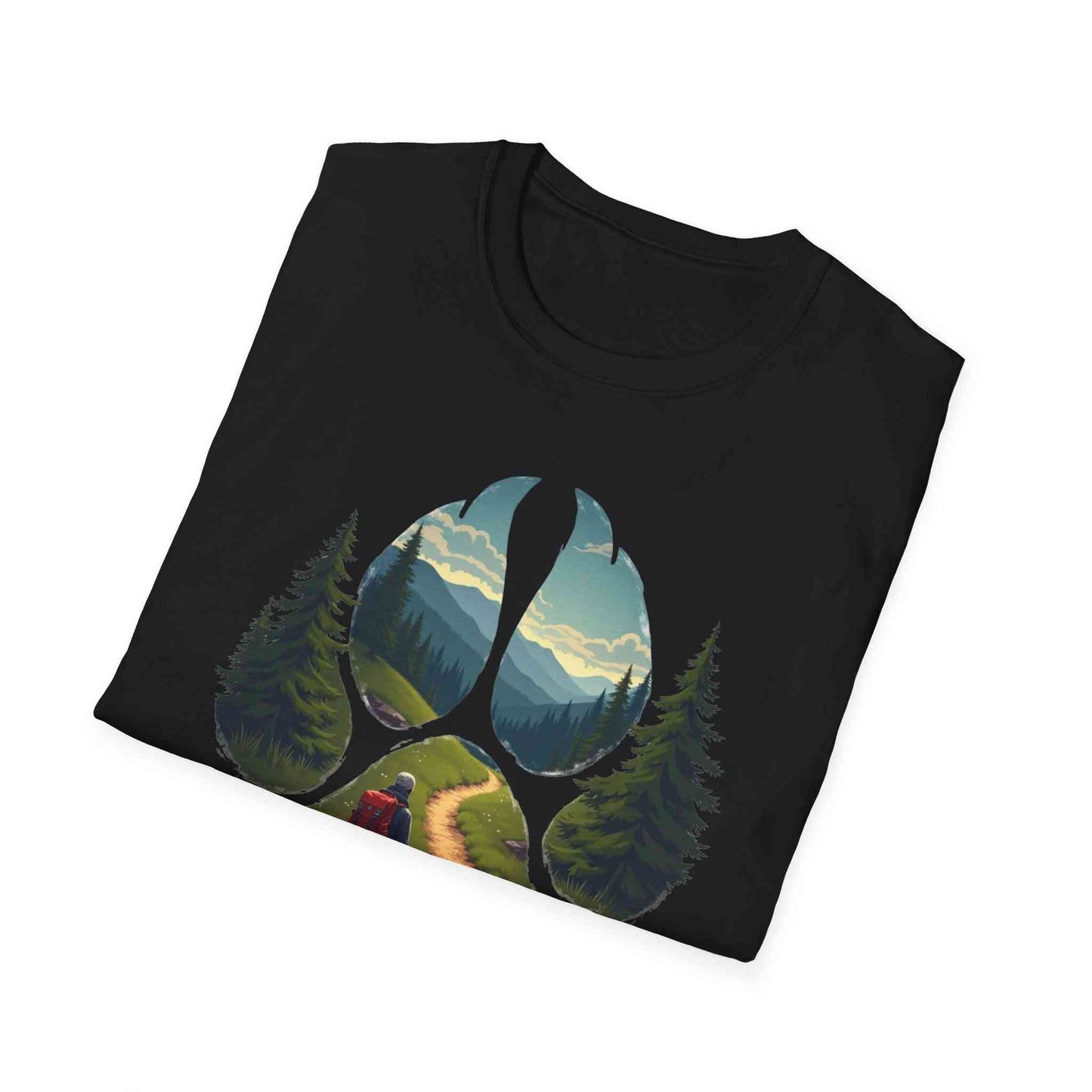 Nature Paw-Inspired Adventure T-Shirt, Hiking Gift, Eco-Friendly Tee, Outdoor Lover Shirt, Nature Lover Apparel, Animal Paw Print Shirt