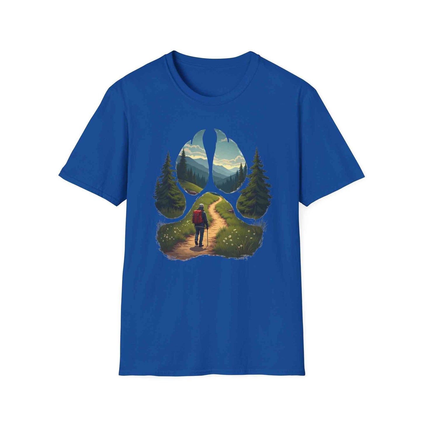 Nature Paw-Inspired Adventure T-Shirt, Hiking Gift, Eco-Friendly Tee, Outdoor Lover Shirt, Nature Lover Apparel, Animal Paw Print Shirt