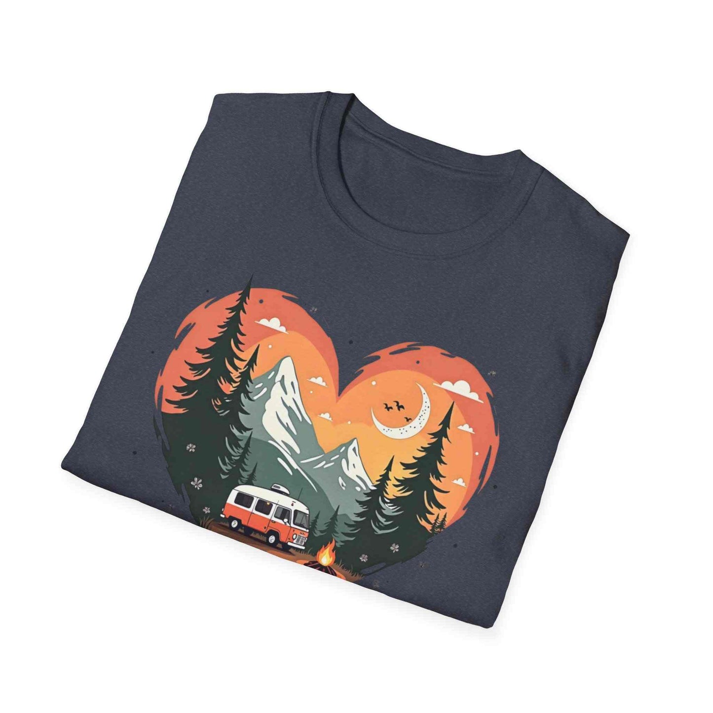 Heart Adventure Unisex T-Shirt - Nature Lovers Gift, Boho Style Tee, Camping Shirt, Travel Enthusiast Apparel, Summer Outdoor Wear