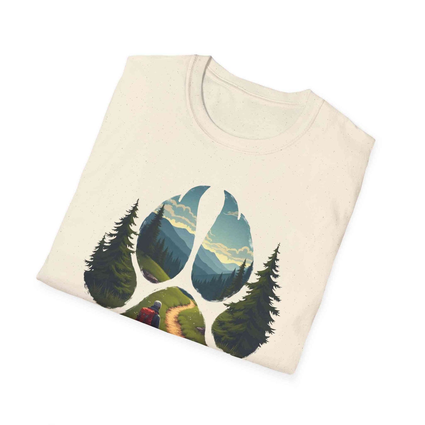 Nature Paw-Inspired Adventure T-Shirt, Hiking Gift, Eco-Friendly Tee, Outdoor Lover Shirt, Nature Lover Apparel, Animal Paw Print Shirt