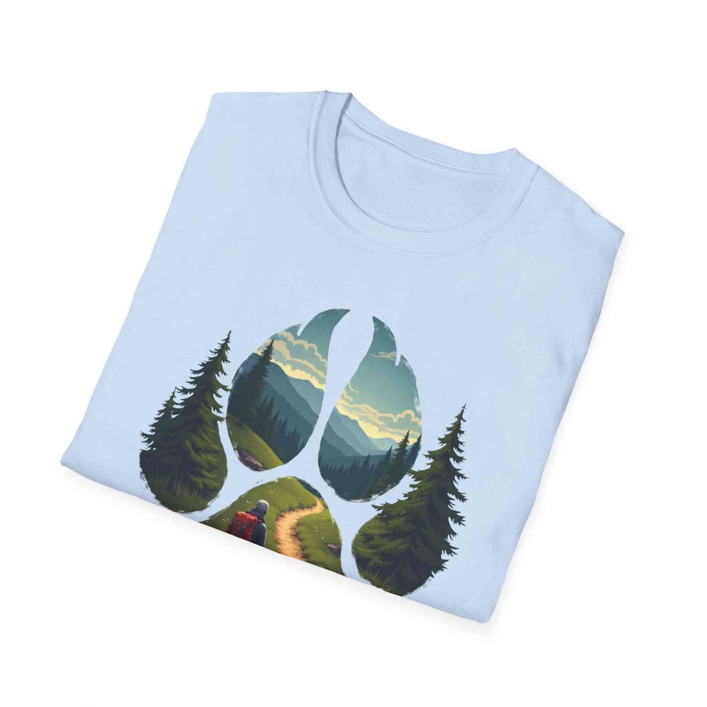 Nature Paw-Inspired Adventure T-Shirt, Hiking Gift, Eco-Friendly Tee, Outdoor Lover Shirt, Nature Lover Apparel, Animal Paw Print Shirt