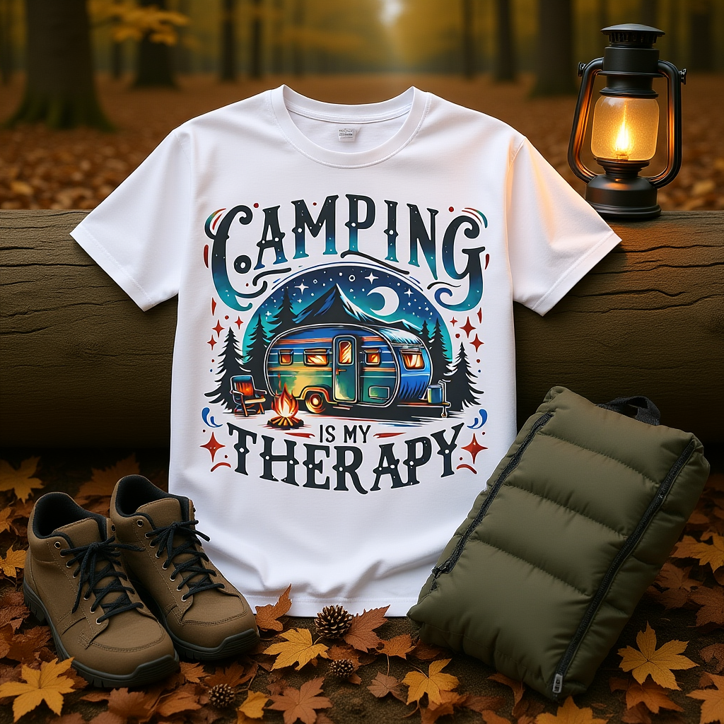 Camping Therapy Unisex T-Shirt - Perfect Gift for Outdoor Enthusiasts, Nature Lovers, Camping Adventures, Hiking Trip, Summer Vibes