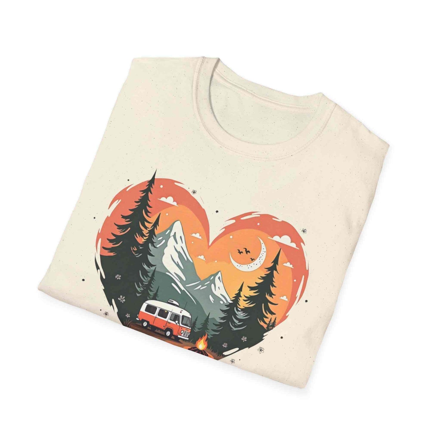 Heart Adventure Unisex T-Shirt - Nature Lovers Gift, Boho Style Tee, Camping Shirt, Travel Enthusiast Apparel, Summer Outdoor Wear