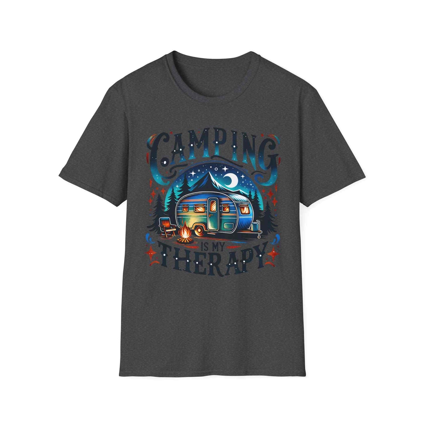 Camping Therapy Unisex T-Shirt - Perfect Gift for Outdoor Enthusiasts, Nature Lovers, Camping Adventures, Hiking Trip, Summer Vibes