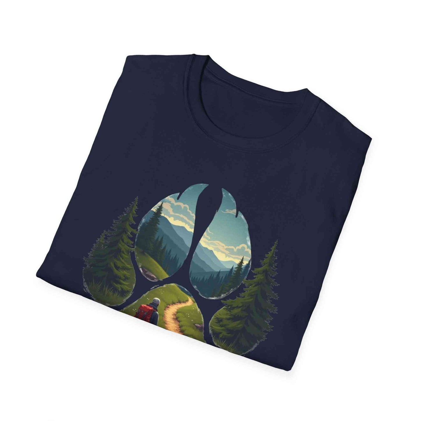 Nature Paw-Inspired Adventure T-Shirt, Hiking Gift, Eco-Friendly Tee, Outdoor Lover Shirt, Nature Lover Apparel, Animal Paw Print Shirt