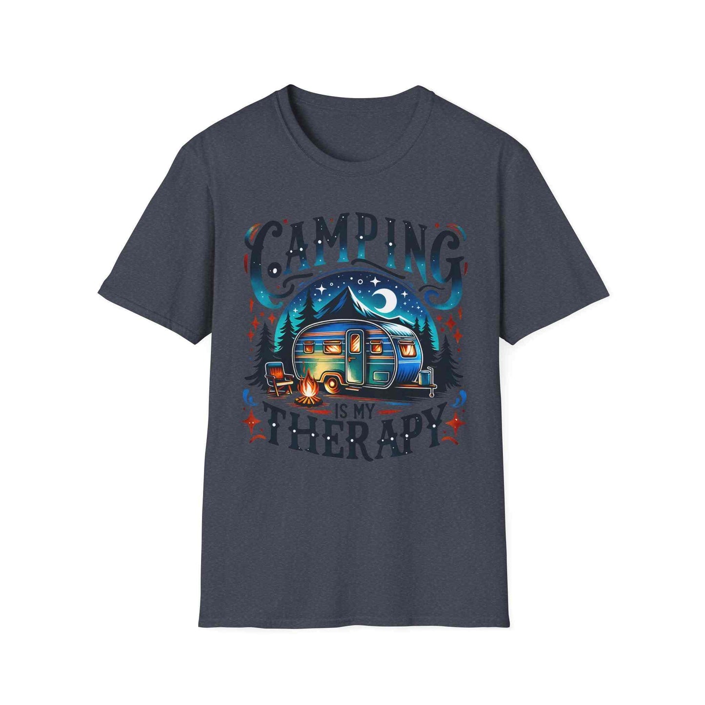 Camping Therapy Unisex T-Shirt - Perfect Gift for Outdoor Enthusiasts, Nature Lovers, Camping Adventures, Hiking Trip, Summer Vibes