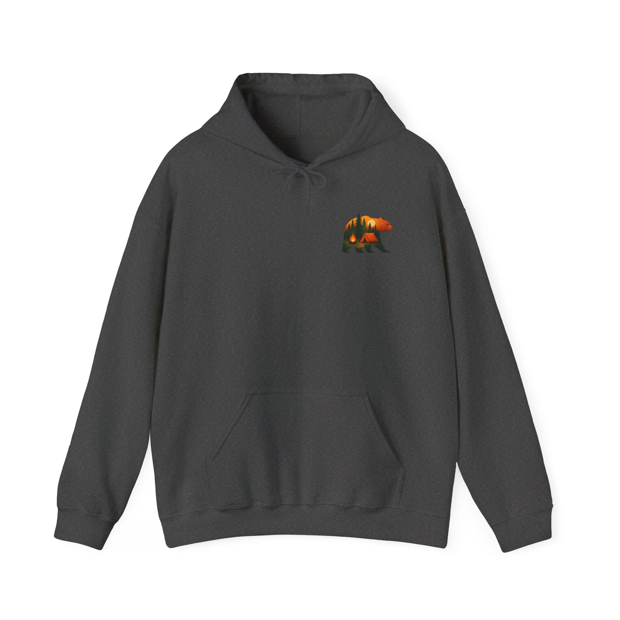 Nature-Inspired Bear Hoodie, Camping Gift, Cozy Sweatshirt for Outdoors Lovers, Adventure Apparel, Unisex Hooded Top