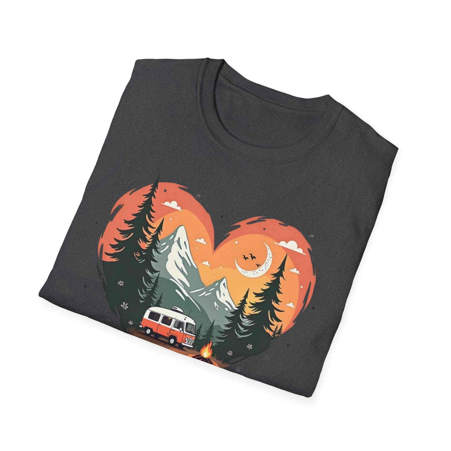 Heart Adventure Unisex T-Shirt - Nature Lovers Gift, Boho Style Tee, Camping Shirt, Travel Enthusiast Apparel, Summer Outdoor Wear