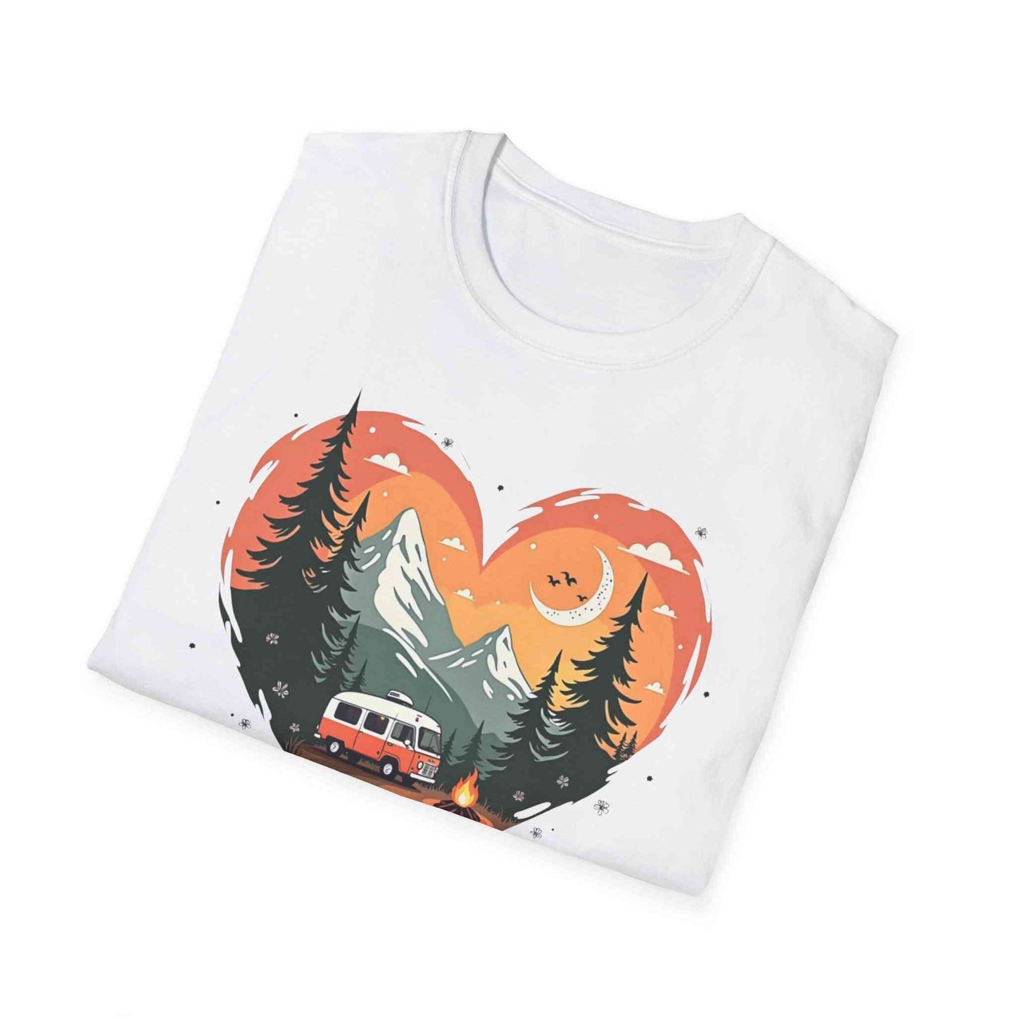 Heart Adventure Unisex T-Shirt - Nature Lovers Gift, Boho Style Tee, Camping Shirt, Travel Enthusiast Apparel, Summer Outdoor Wear