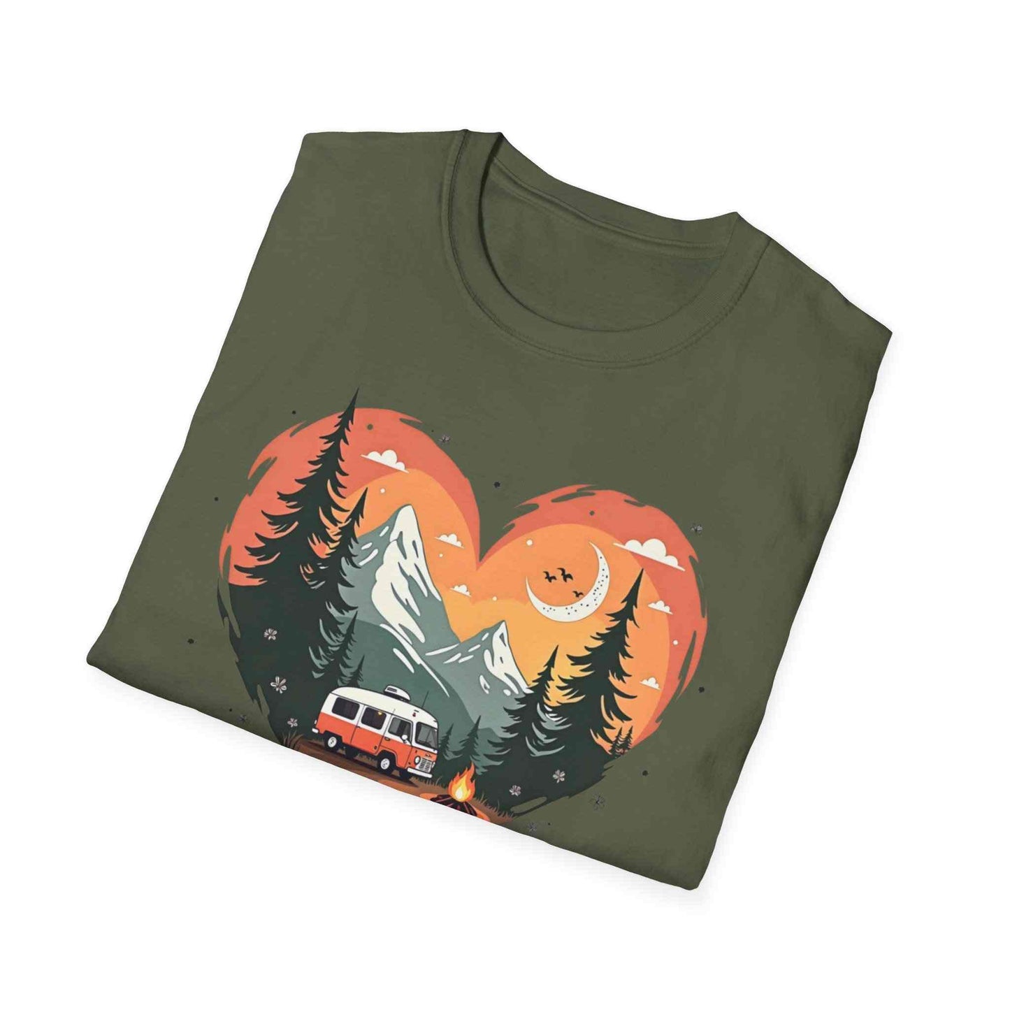 Heart Adventure Unisex T-Shirt - Nature Lovers Gift, Boho Style Tee, Camping Shirt, Travel Enthusiast Apparel, Summer Outdoor Wear
