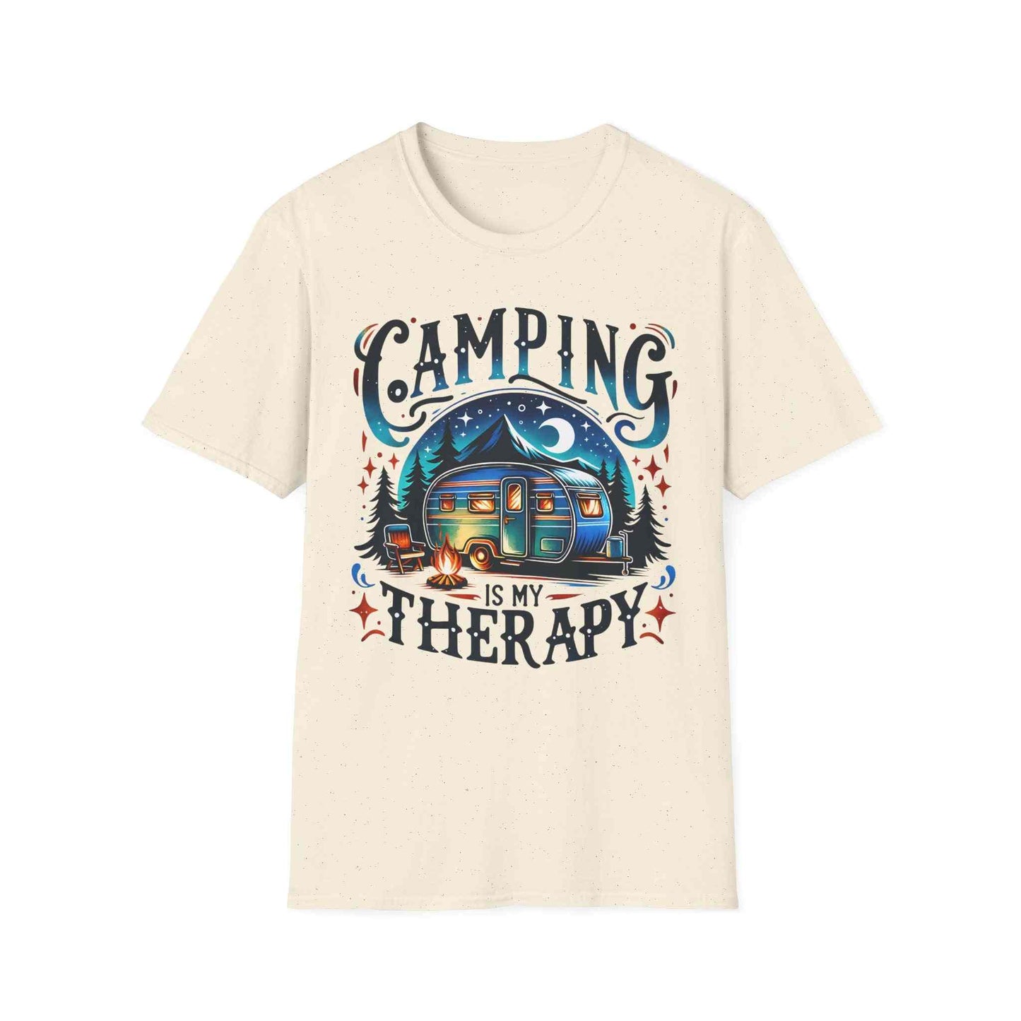 Camping Therapy Unisex T-Shirt - Perfect Gift for Outdoor Enthusiasts, Nature Lovers, Camping Adventures, Hiking Trip, Summer Vibes