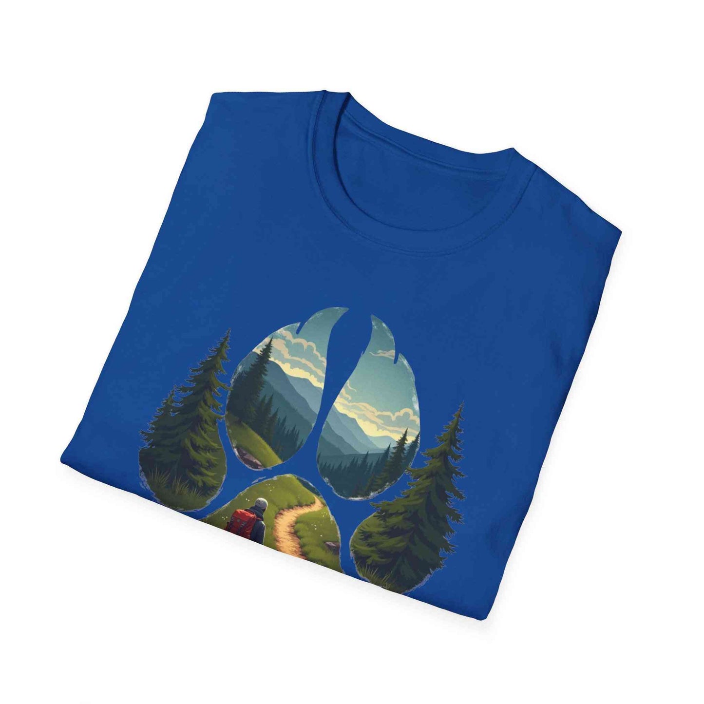 Nature Paw-Inspired Adventure T-Shirt, Hiking Gift, Eco-Friendly Tee, Outdoor Lover Shirt, Nature Lover Apparel, Animal Paw Print Shirt