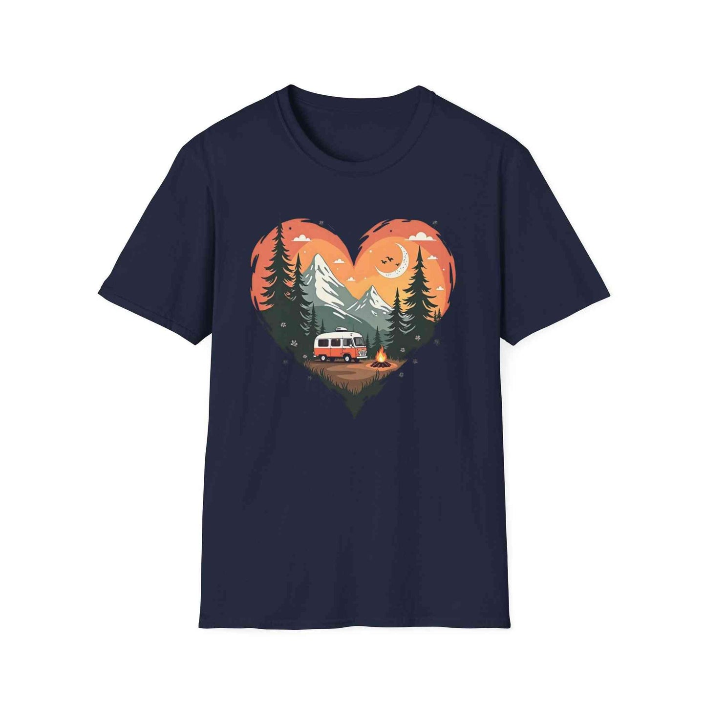 Heart Adventure Unisex T-Shirt - Nature Lovers Gift, Boho Style Tee, Camping Shirt, Travel Enthusiast Apparel, Summer Outdoor Wear