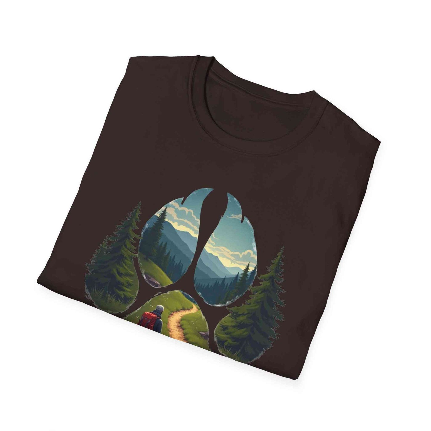 Nature Paw-Inspired Adventure T-Shirt, Hiking Gift, Eco-Friendly Tee, Outdoor Lover Shirt, Nature Lover Apparel, Animal Paw Print Shirt