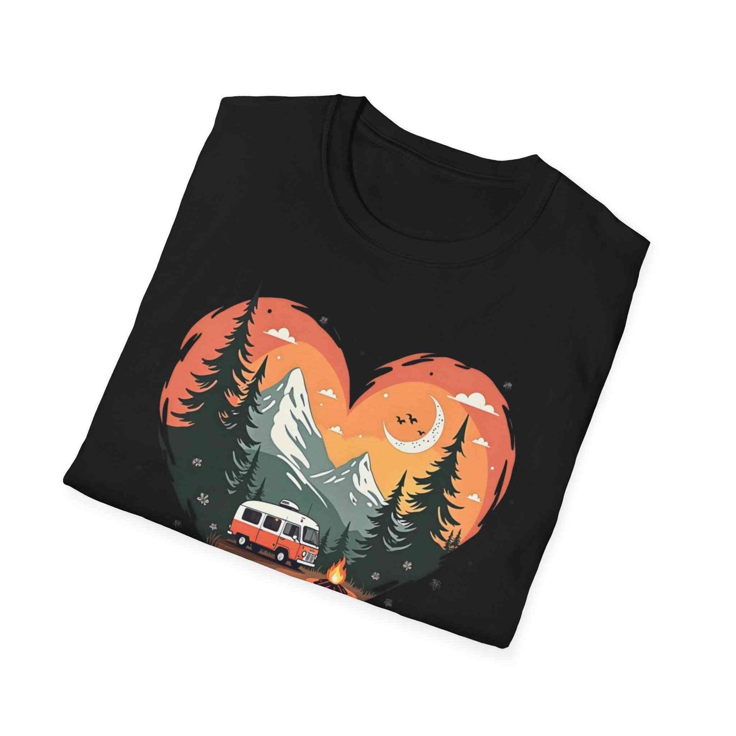 Heart Adventure Unisex T-Shirt - Nature Lovers Gift, Boho Style Tee, Camping Shirt, Travel Enthusiast Apparel, Summer Outdoor Wear