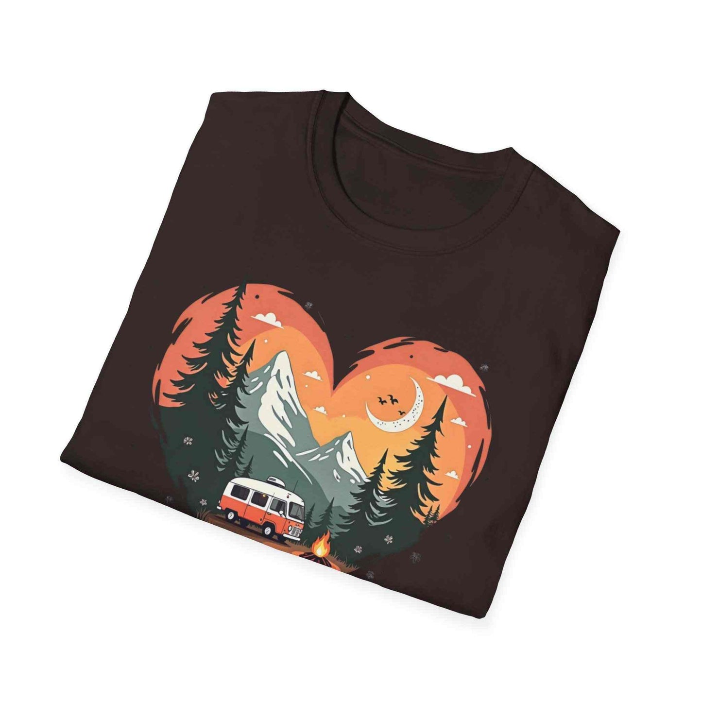 Heart Adventure Unisex T-Shirt - Nature Lovers Gift, Boho Style Tee, Camping Shirt, Travel Enthusiast Apparel, Summer Outdoor Wear