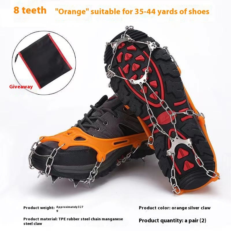 Stainless Steel Chain Crampons Snow Climbing Hiking Shoe Cover
