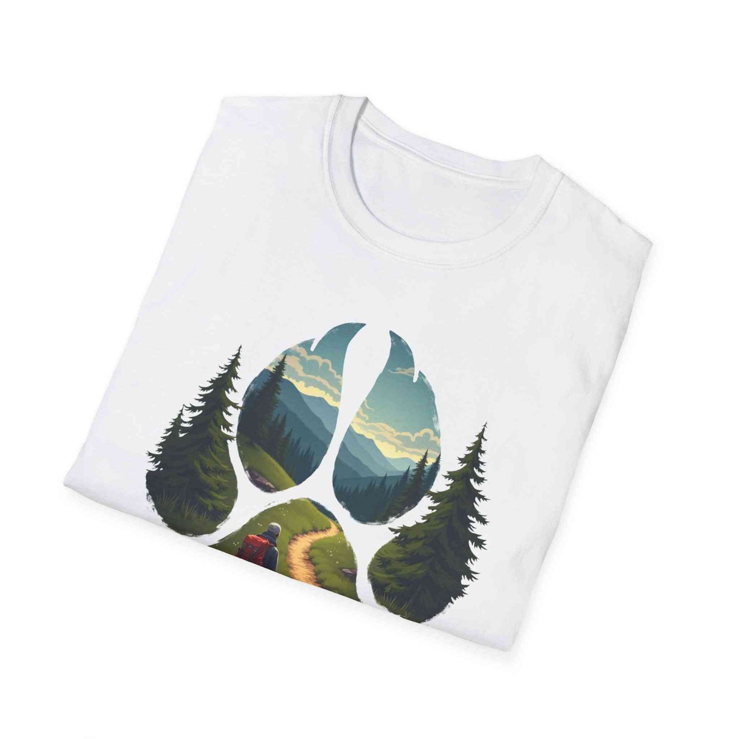 Nature Paw-Inspired Adventure T-Shirt, Hiking Gift, Eco-Friendly Tee, Outdoor Lover Shirt, Nature Lover Apparel, Animal Paw Print Shirt