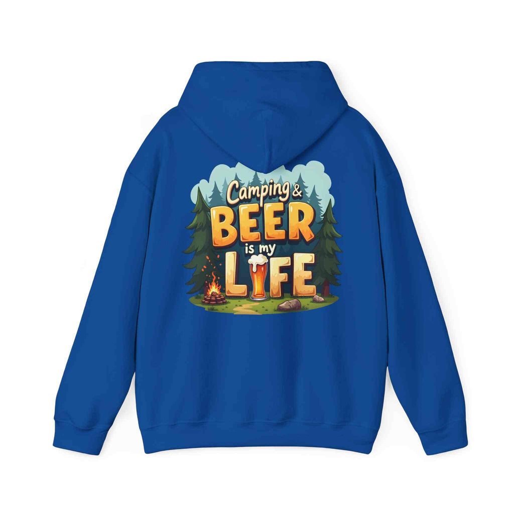 Beer Life Camping Hoodie, Unisex Heavy Blend Sweatshirt, Outdoor Wear, Gift for Campers, Festival Attire, Unique Beer Lover Gift
