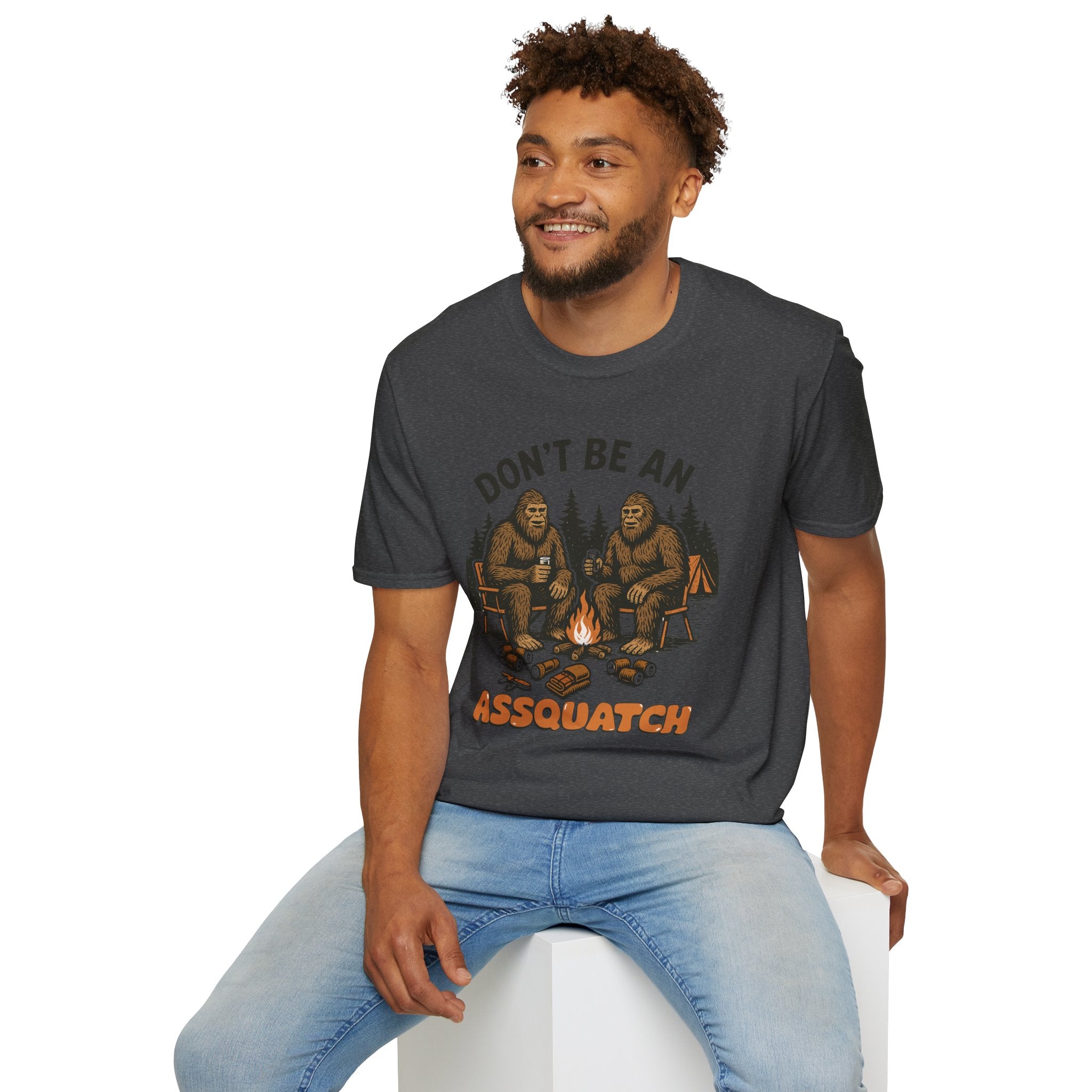 Funny Sasquatch Camping T-Shirt, Unisex Outdoors Tee for Nature Lovers, Wildlife Humor Shirt, Great Gift for Friends, Camping Essentials
