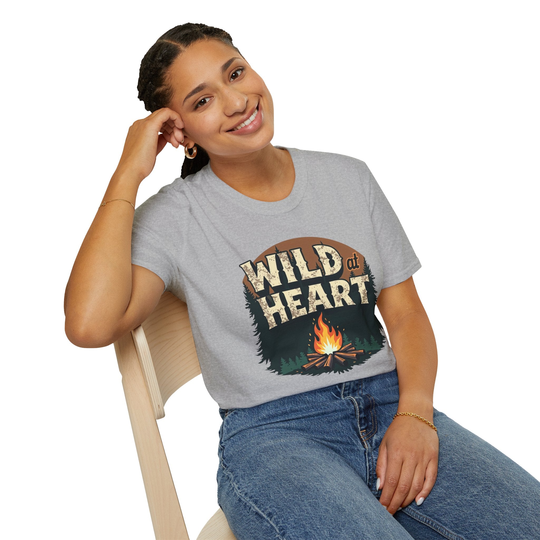 Wild at Heart Camping T-Shirt, Adventure Shirt, Nature Lover Tee, Gift for Campers, Unisex Outdoor Fashion