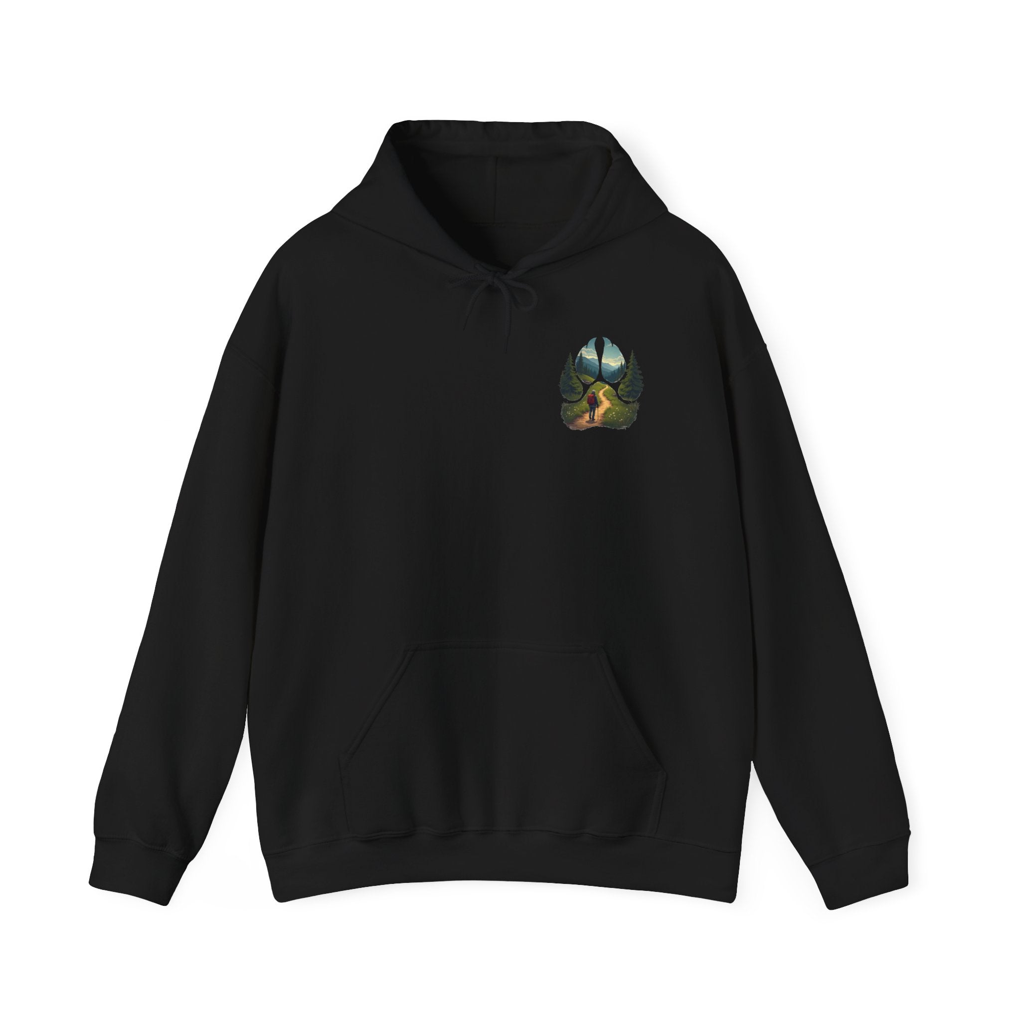 Nature-Inspired Animal Paw Print Hoodie - Cozy Sweatshirt for Outdoor Lovers, Gifts for Hikers, Camping, Animal Lovers, Unisex Apparel