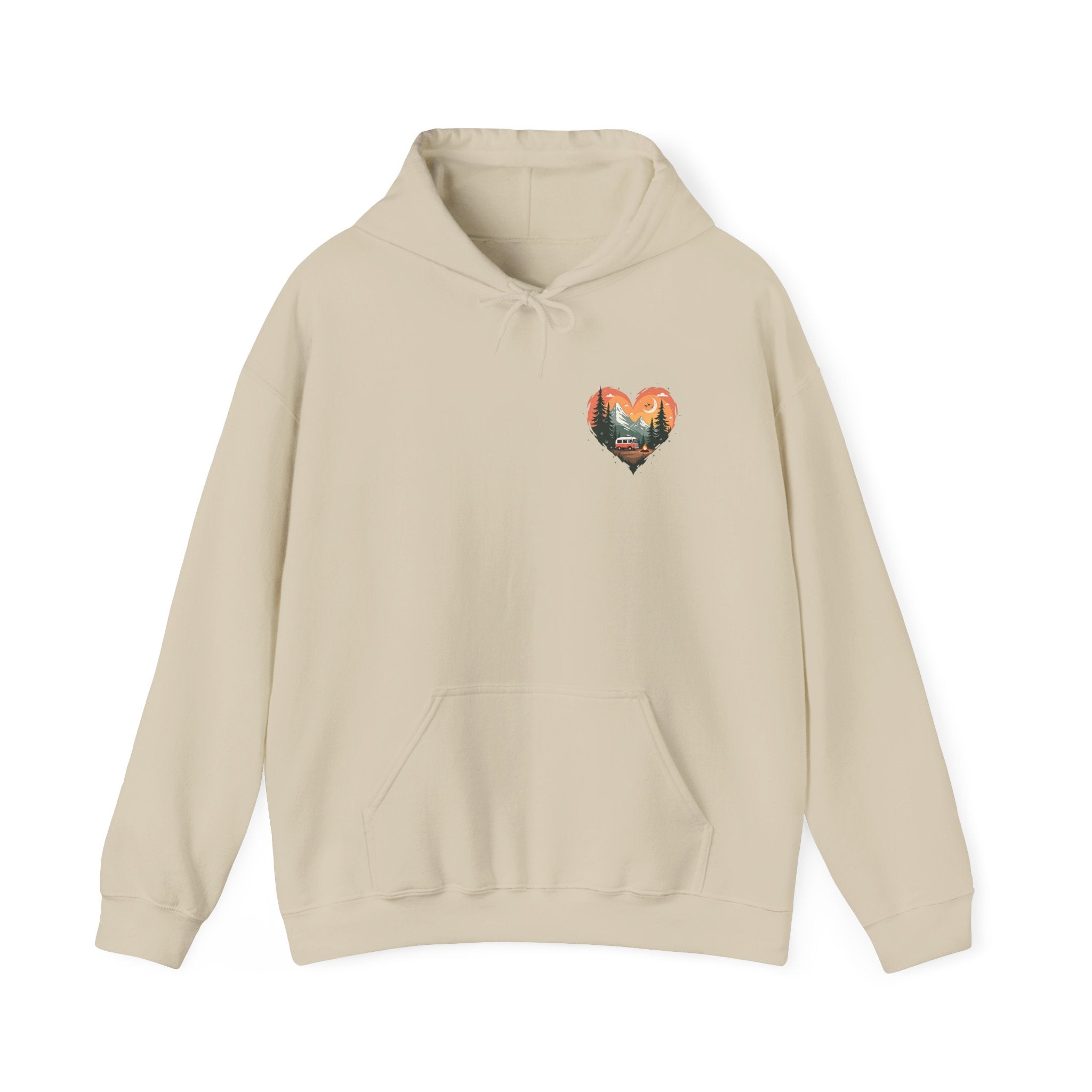 Nature Lover's Heart Hoodie, Cozy Outdoor Sweatshirt, Gift for Adventurers, Camping Apparel, Fall Fashion, Unisex Hooded Sweatshirt