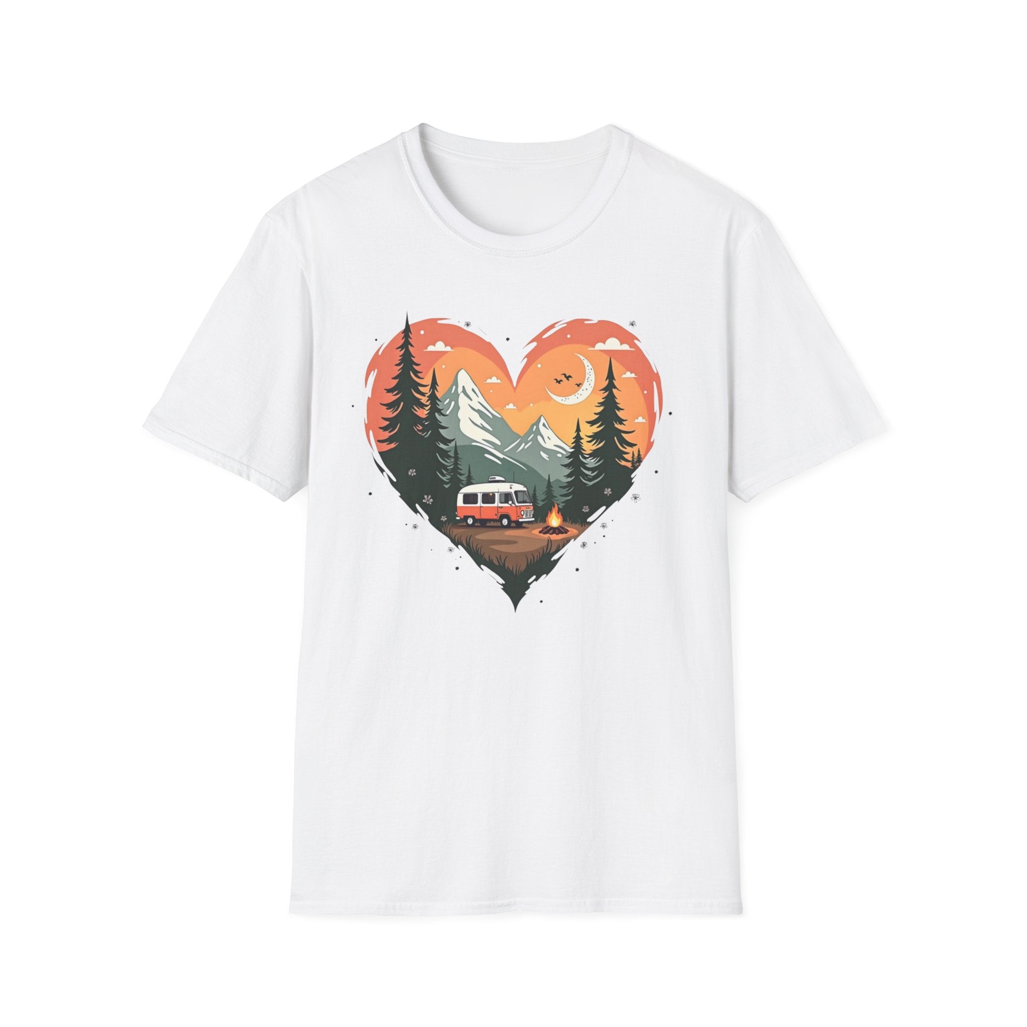 Heart Adventure Unisex T-Shirt - Nature Lovers Gift, Boho Style Tee, Camping Shirt, Travel Enthusiast Apparel, Summer Outdoor Wear
