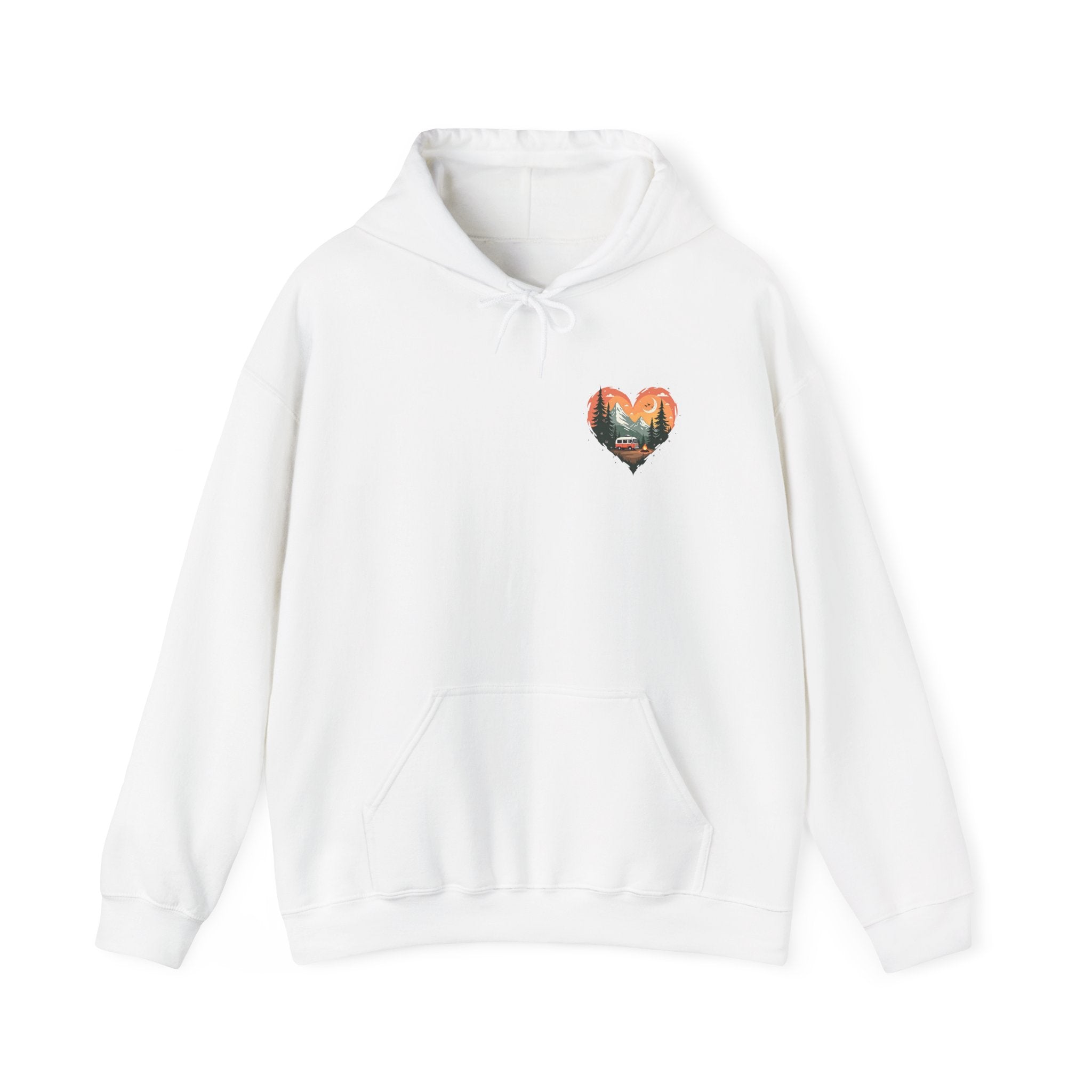 Nature Lover's Heart Hoodie, Cozy Outdoor Sweatshirt, Gift for Adventurers, Camping Apparel, Fall Fashion, Unisex Hooded Sweatshirt