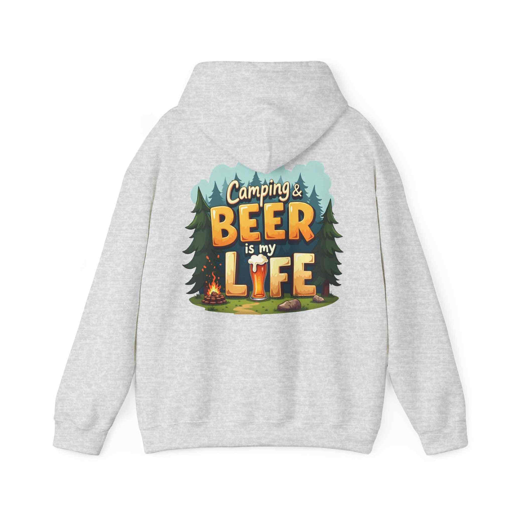 Beer Life Camping Hoodie, Unisex Heavy Blend Sweatshirt, Outdoor Wear, Gift for Campers, Festival Attire, Unique Beer Lover Gift
