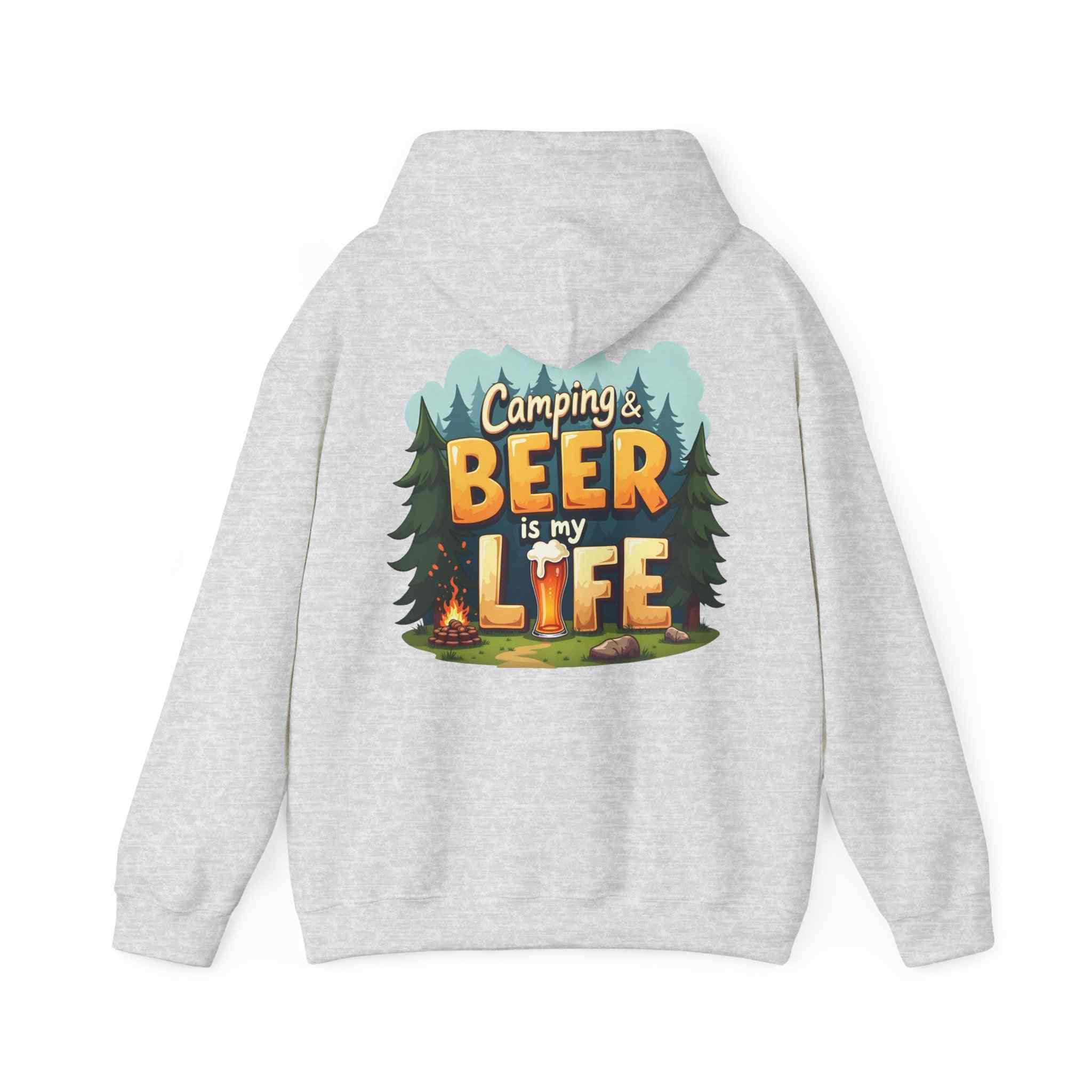 Beer Life Camping Hoodie, Unisex Heavy Blend Sweatshirt, Outdoor Wear, Gift for Campers, Festival Attire, Unique Beer Lover Gift