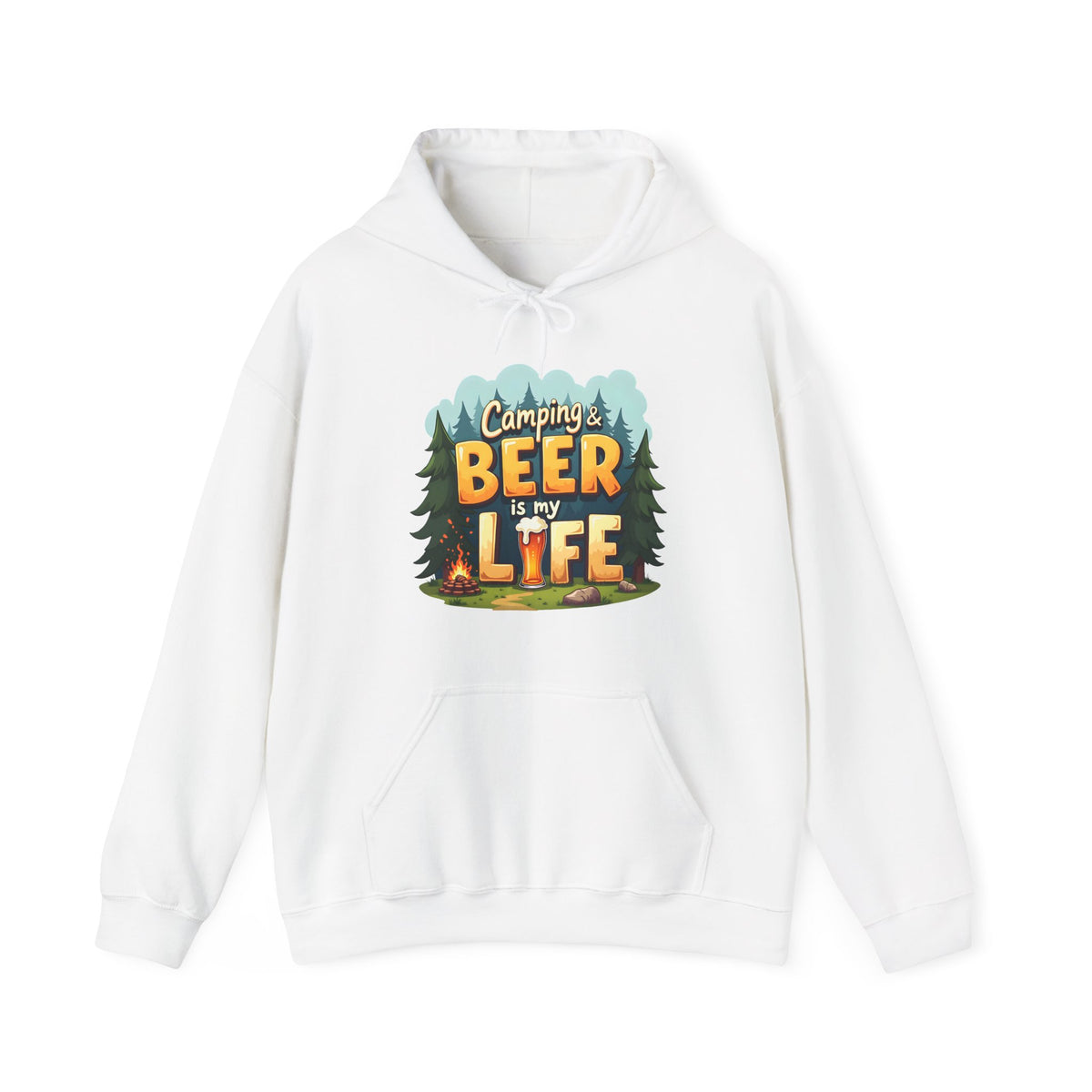 Beer Life Camping Hoodie, Unisex Heavy Blend Sweatshirt, Outdoor Wear, Gift for Campers, Festival Attire, Unique Beer Lover Gift