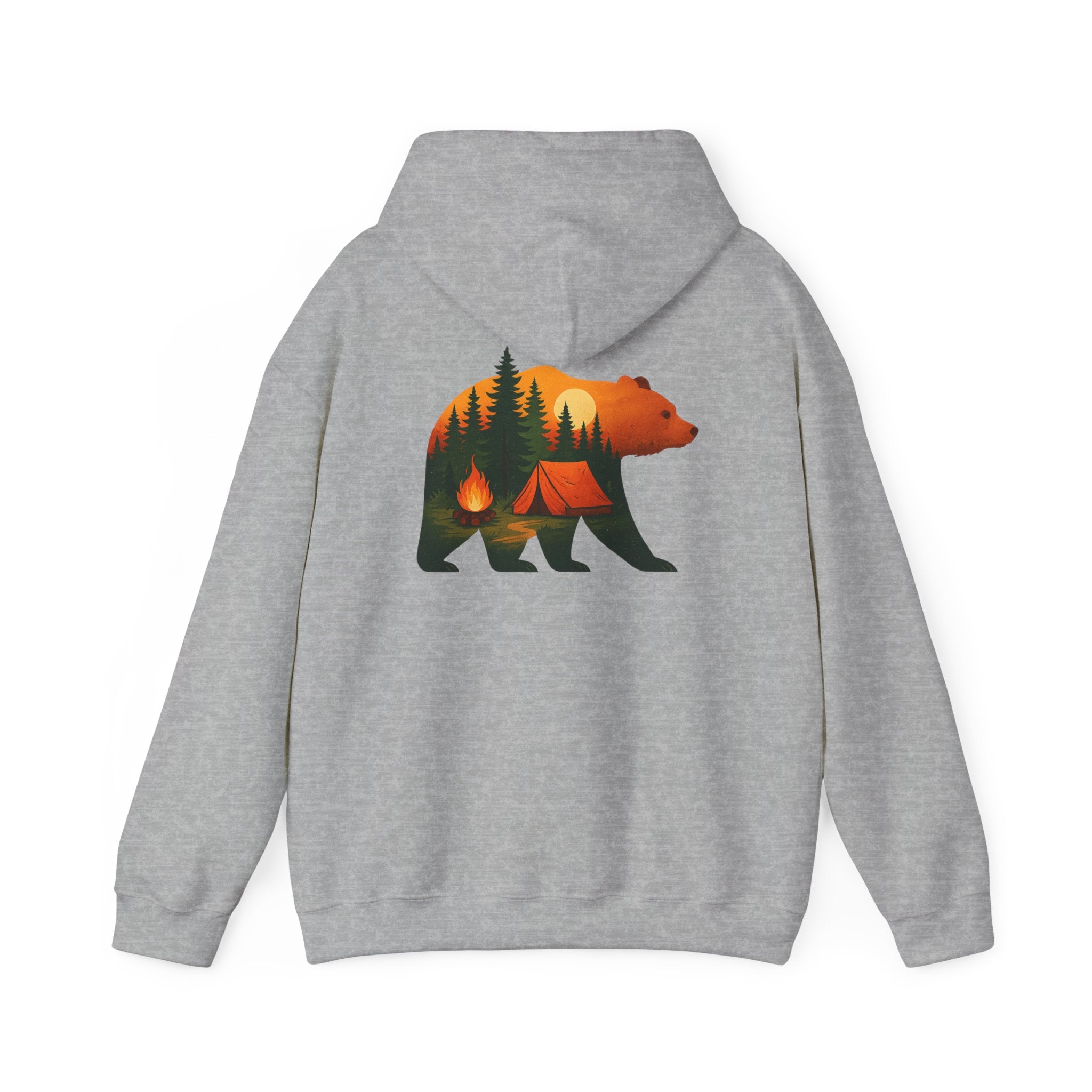 Nature-Inspired Bear Hoodie, Camping Gift, Cozy Sweatshirt for Outdoors Lovers, Adventure Apparel, Unisex Hooded Top