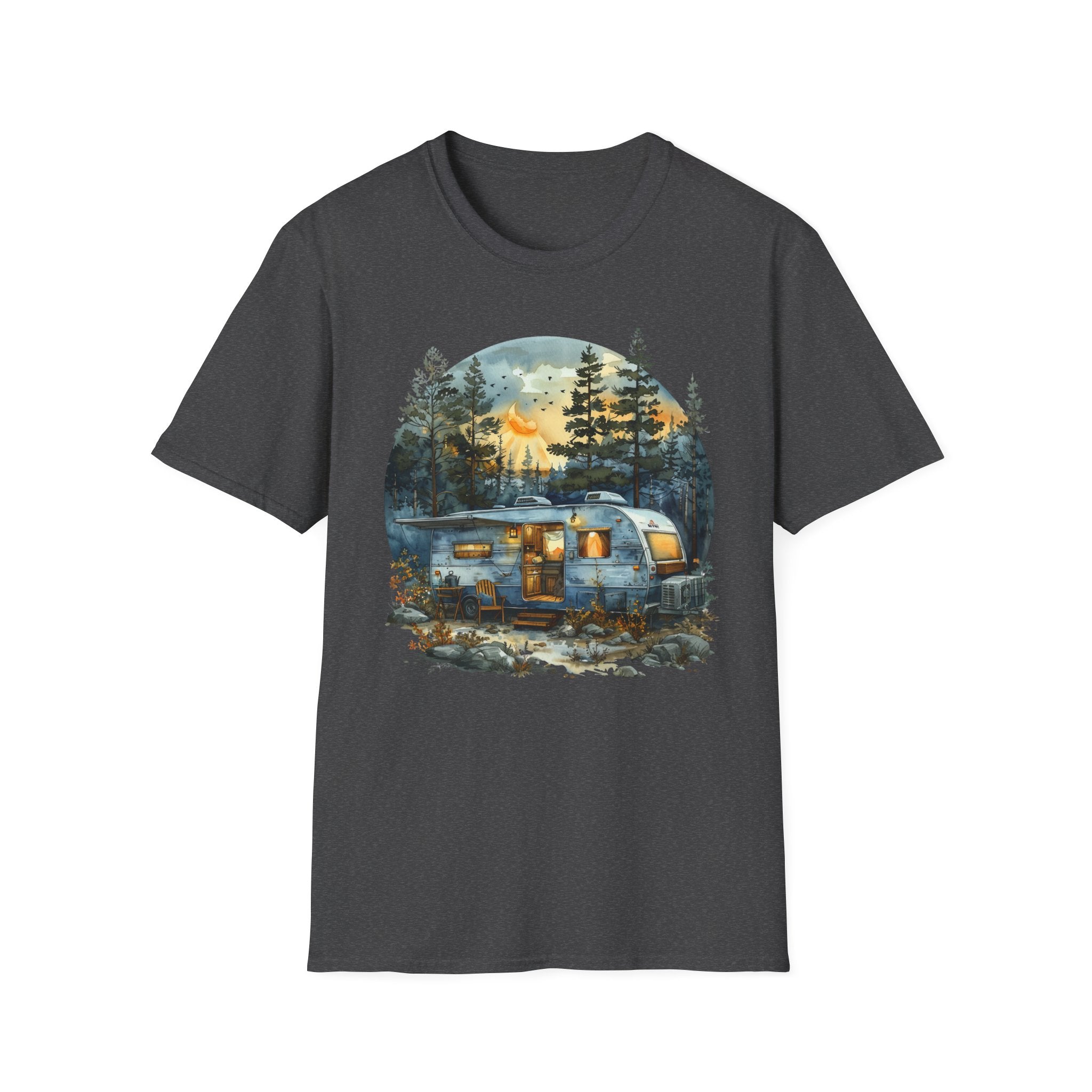 Cozy Camper Unisex Softstyle T-Shirt | Adventure Tee, Nature Lover Gift, Camping Outfit, Summer Vibes, Travel Shirt