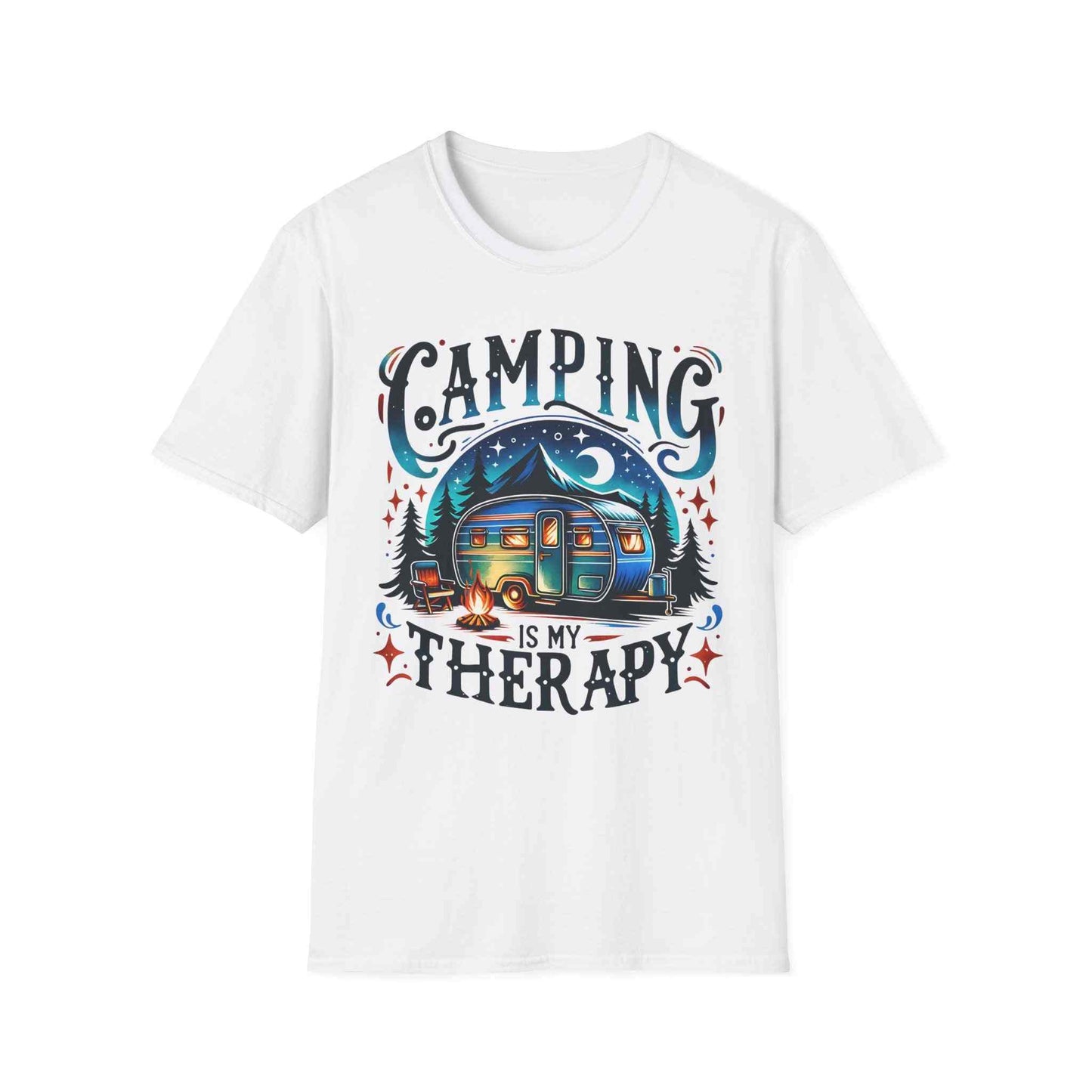 Camping Therapy Unisex T-Shirt - Perfect Gift for Outdoor Enthusiasts, Nature Lovers, Camping Adventures, Hiking Trip, Summer Vibes