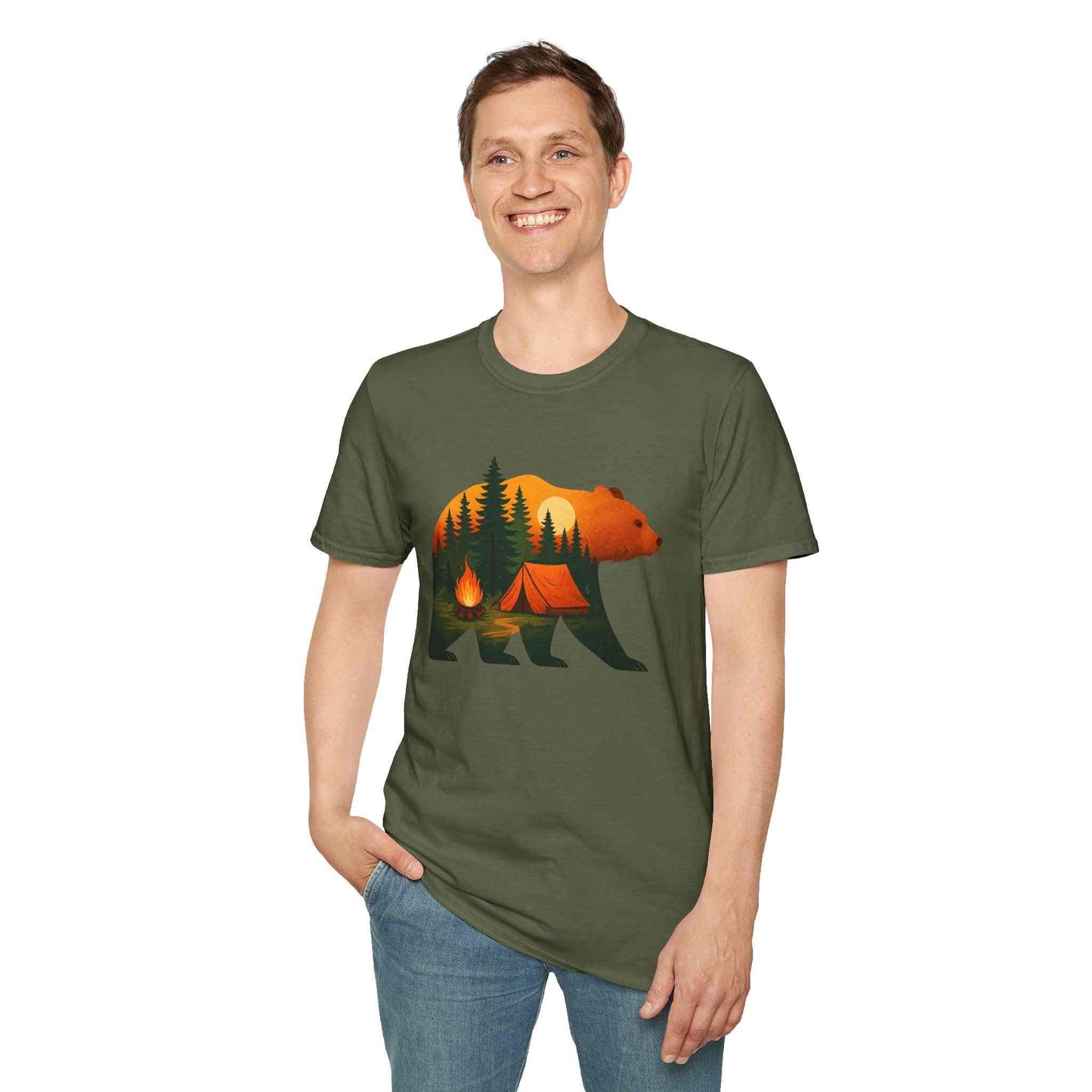 Nature-Inspired Bear Silhouette T-Shirt for Outdoor Lovers | Gift for Campers, Adventure Enthusiasts, Nature Walks, Hiking, [...]
