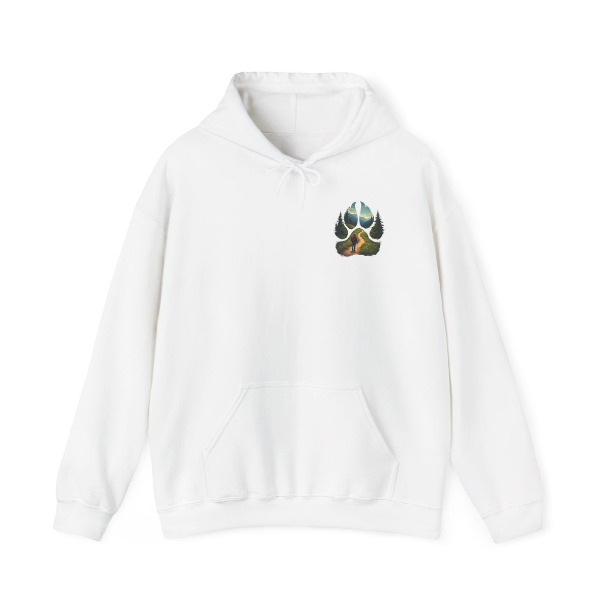 Nature-Inspired Animal Paw Print Hoodie - Cozy Sweatshirt for Outdoor Lovers, Gifts for Hikers, Camping, Animal Lovers, Unisex Apparel