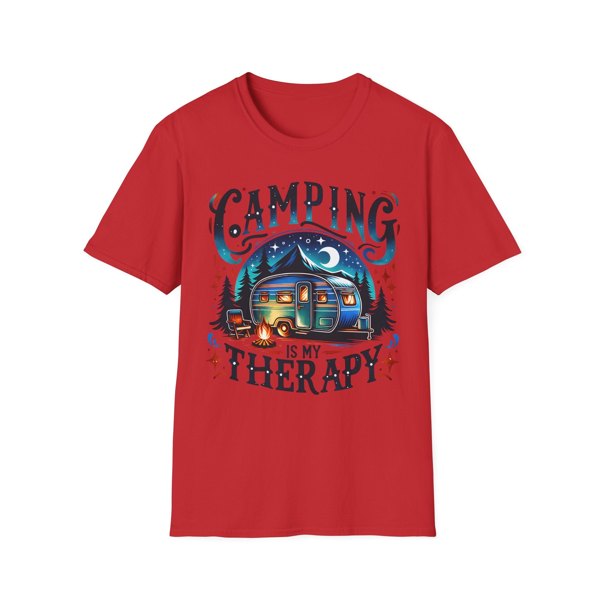 Camping Therapy Unisex T-Shirt - Perfect Gift for Outdoor Enthusiasts, Nature Lovers, Camping Adventures, Hiking Trip, Summer Vibes