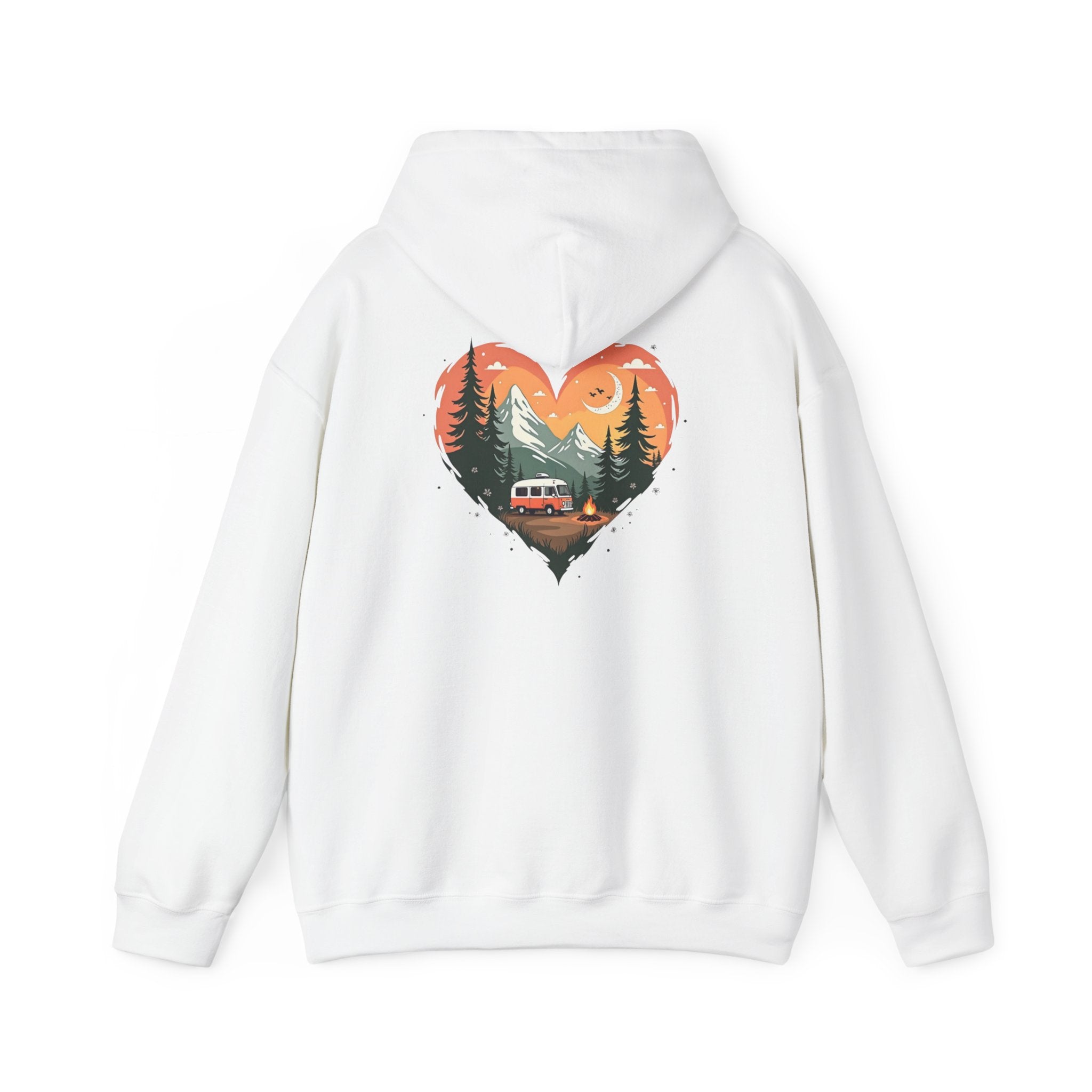 Nature Lover's Heart Hoodie, Cozy Outdoor Sweatshirt, Gift for Adventurers, Camping Apparel, Fall Fashion, Unisex Hooded Sweatshirt
