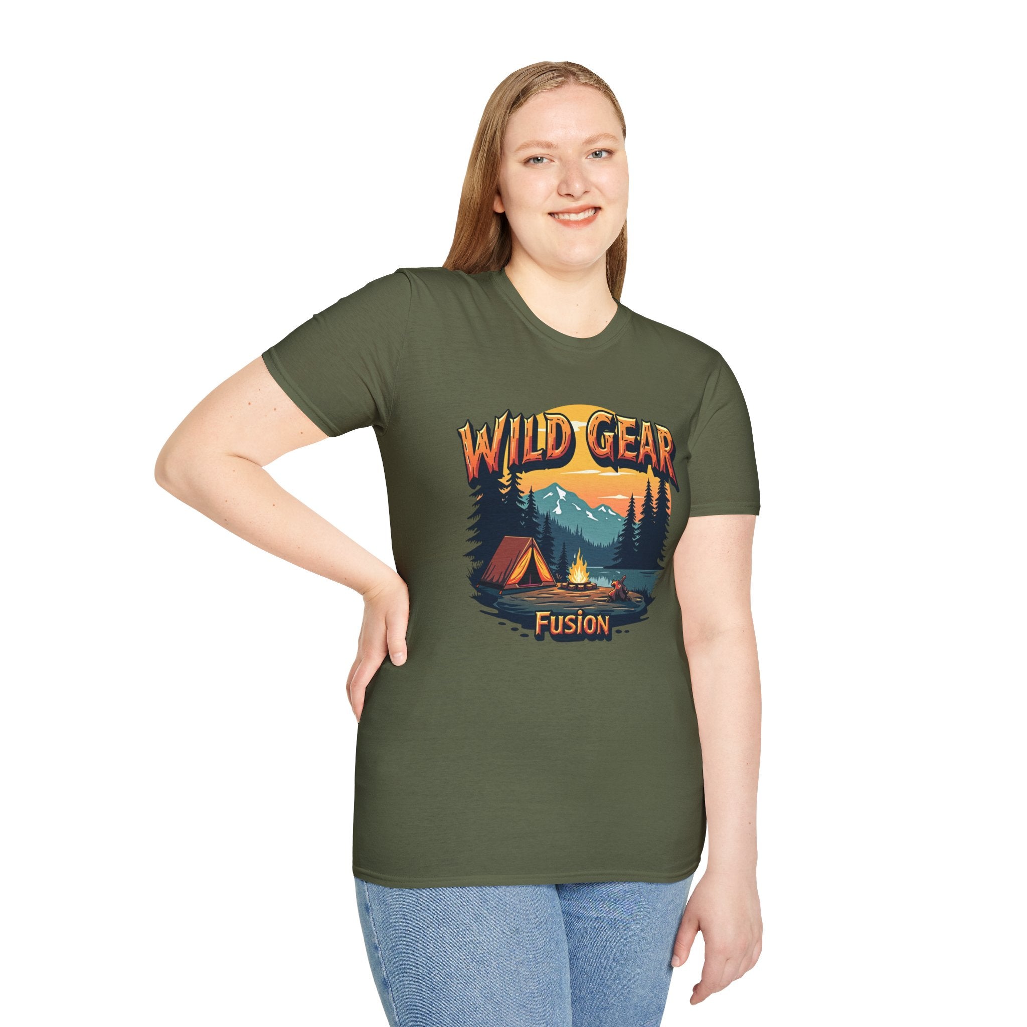 Wild Gear Camping T-Shirt - Nature Lover Apparel, Outdoor Adventure Tee, Gift for Campers, Casual Wear, Summer Festival Shirt