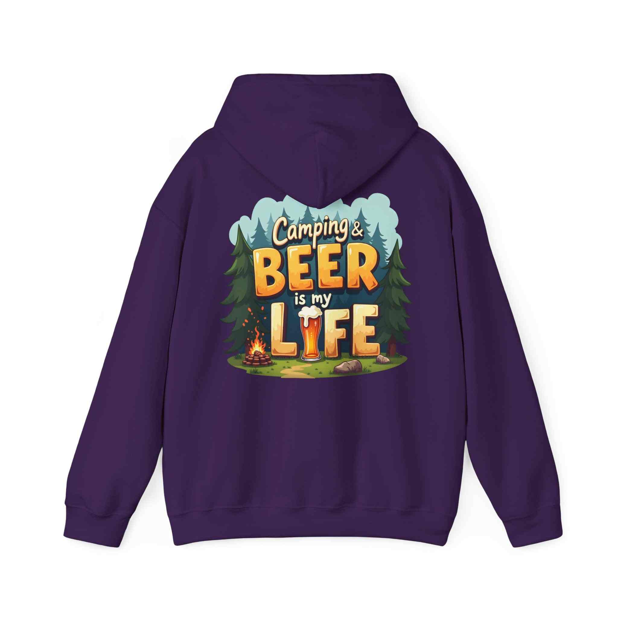 Beer Life Camping Hoodie, Unisex Heavy Blend Sweatshirt, Outdoor Wear, Gift for Campers, Festival Attire, Unique Beer Lover Gift
