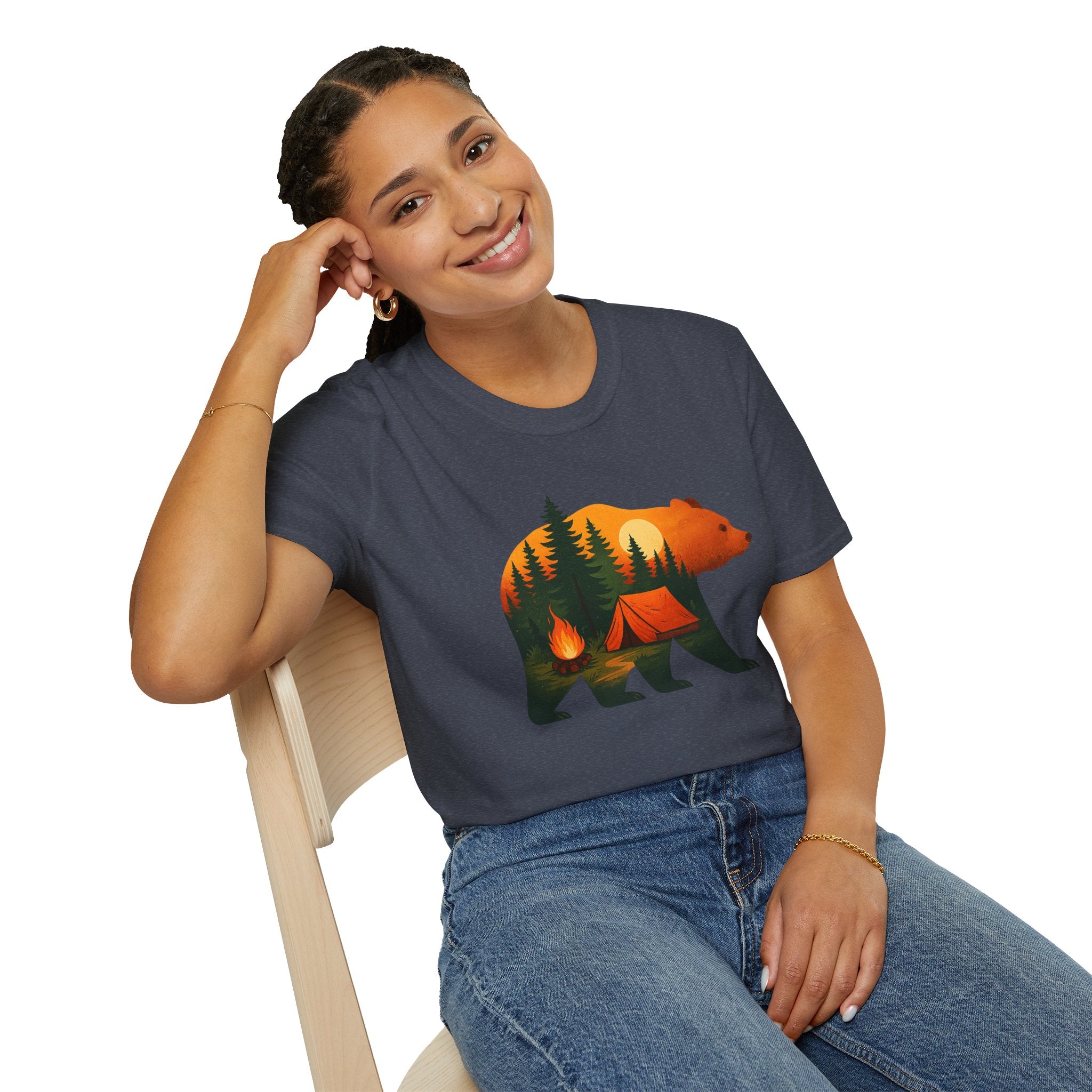 Nature-Inspired Bear Silhouette T-Shirt for Outdoor Lovers | Gift for Campers, Adventure Enthusiasts, Nature Walks, Hiking, [...]